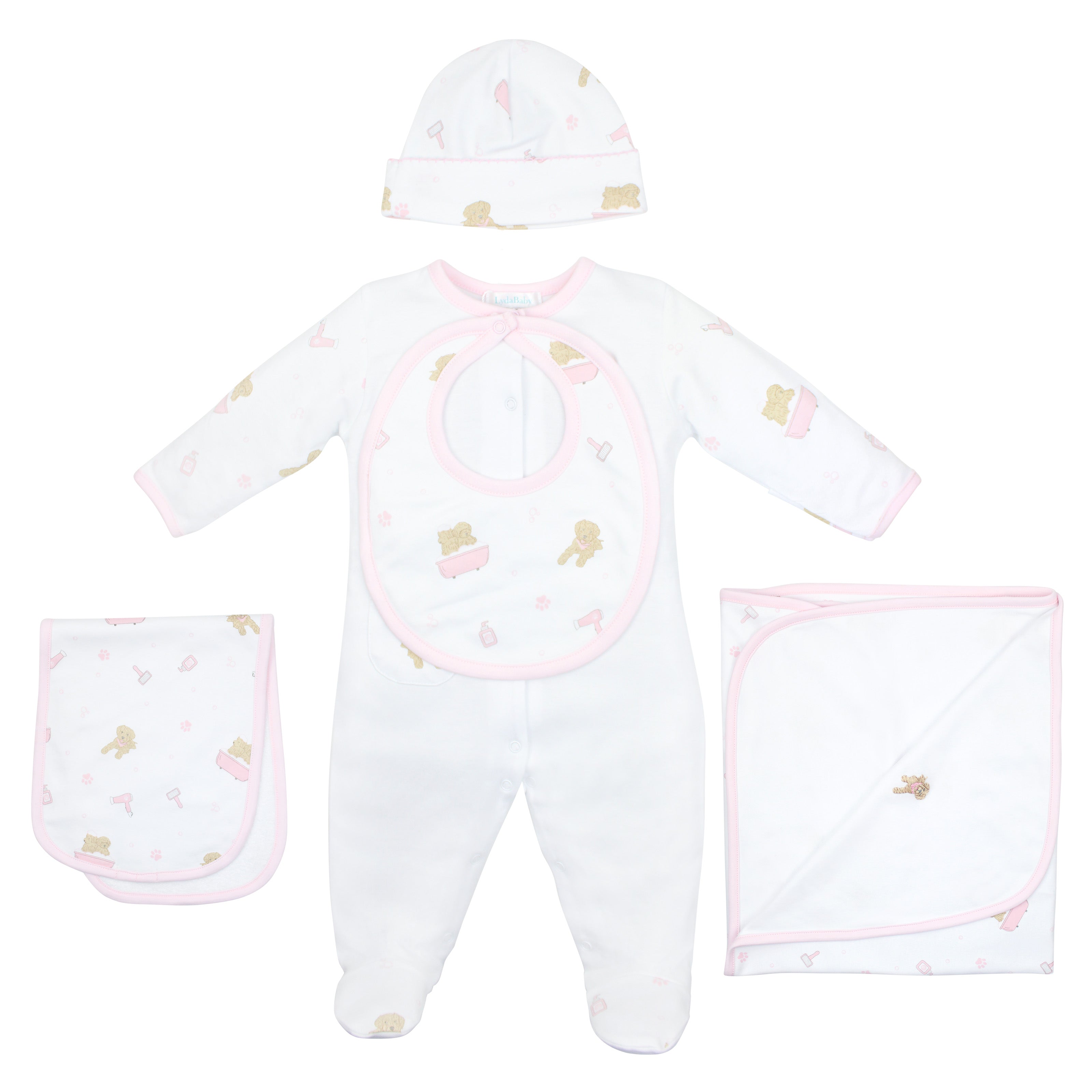 PIMA COTTON Pet Spa Embroidery and Printed Set 5 Pieces GIRL