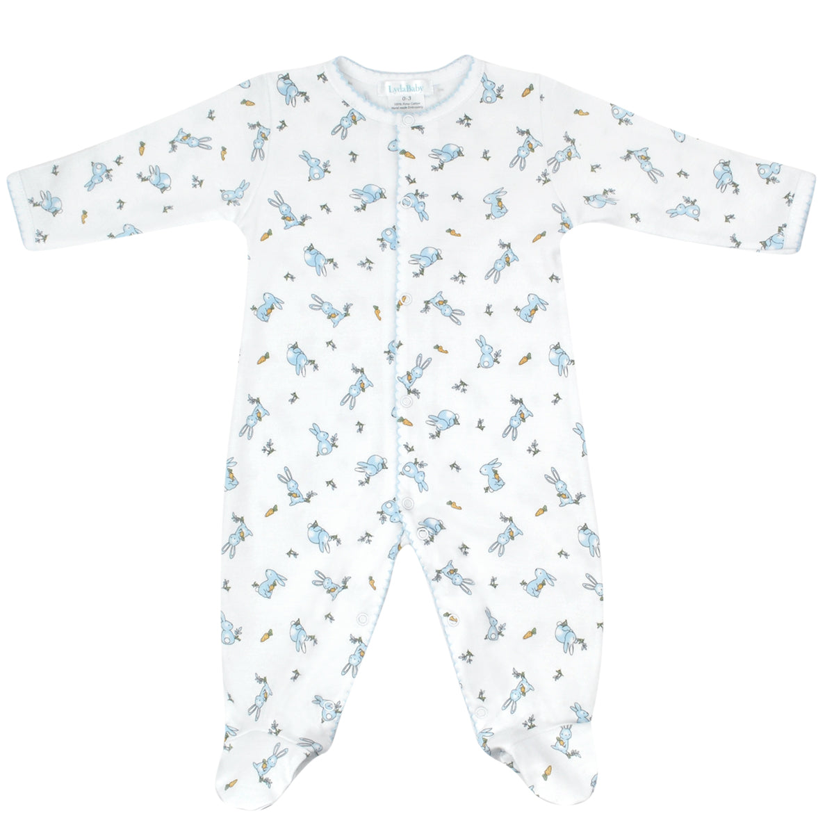 PIMA COTTON Rabbits Printed Footie Baby Boy