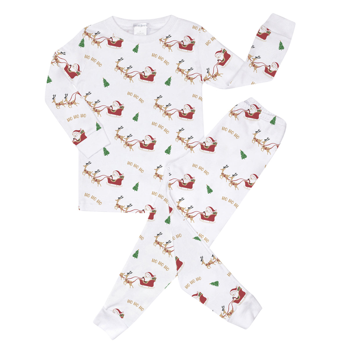 PIMA COTTON Santa And Deers Printed Pajamas