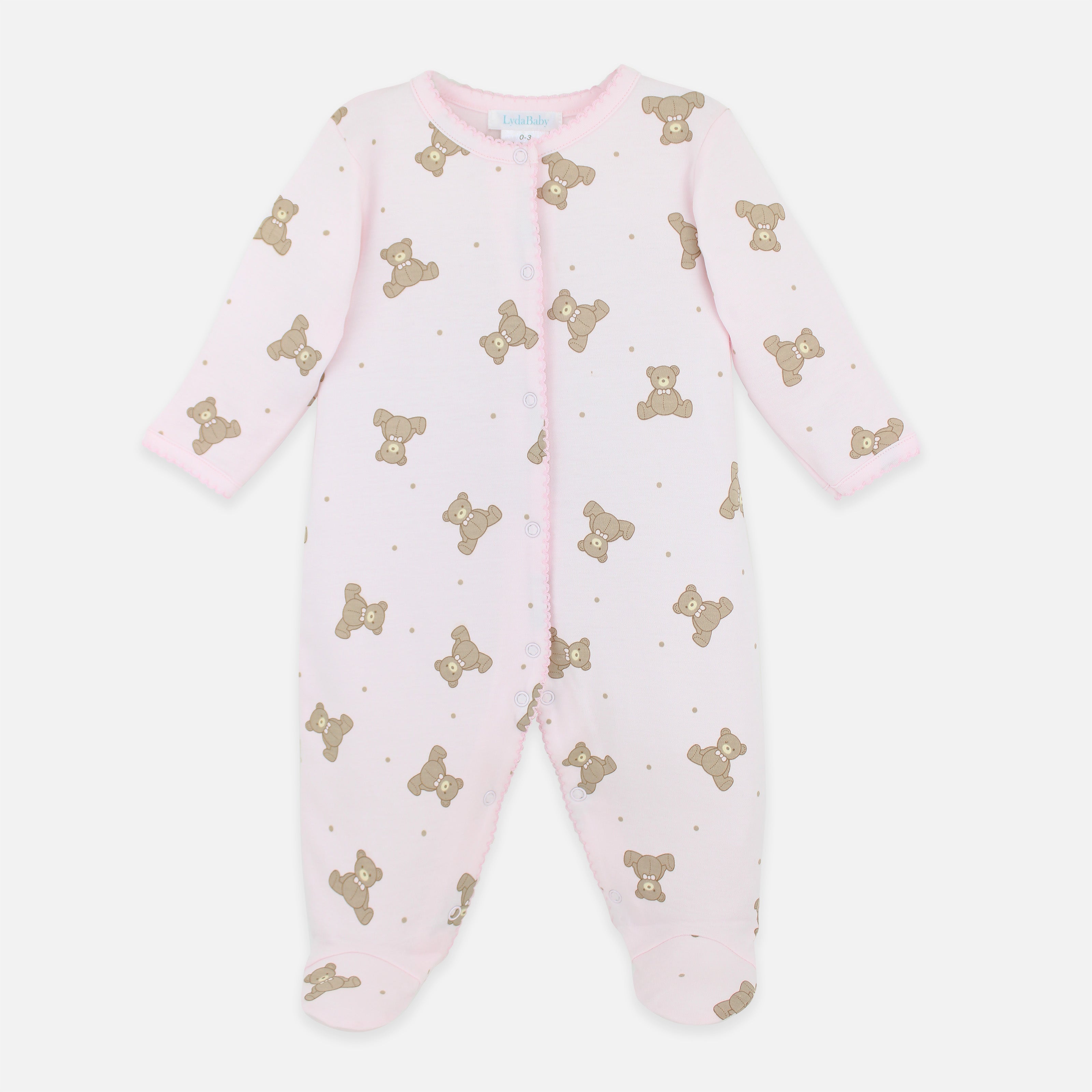 PIMA COTTON Teddy Bear Printed Footie GIRL