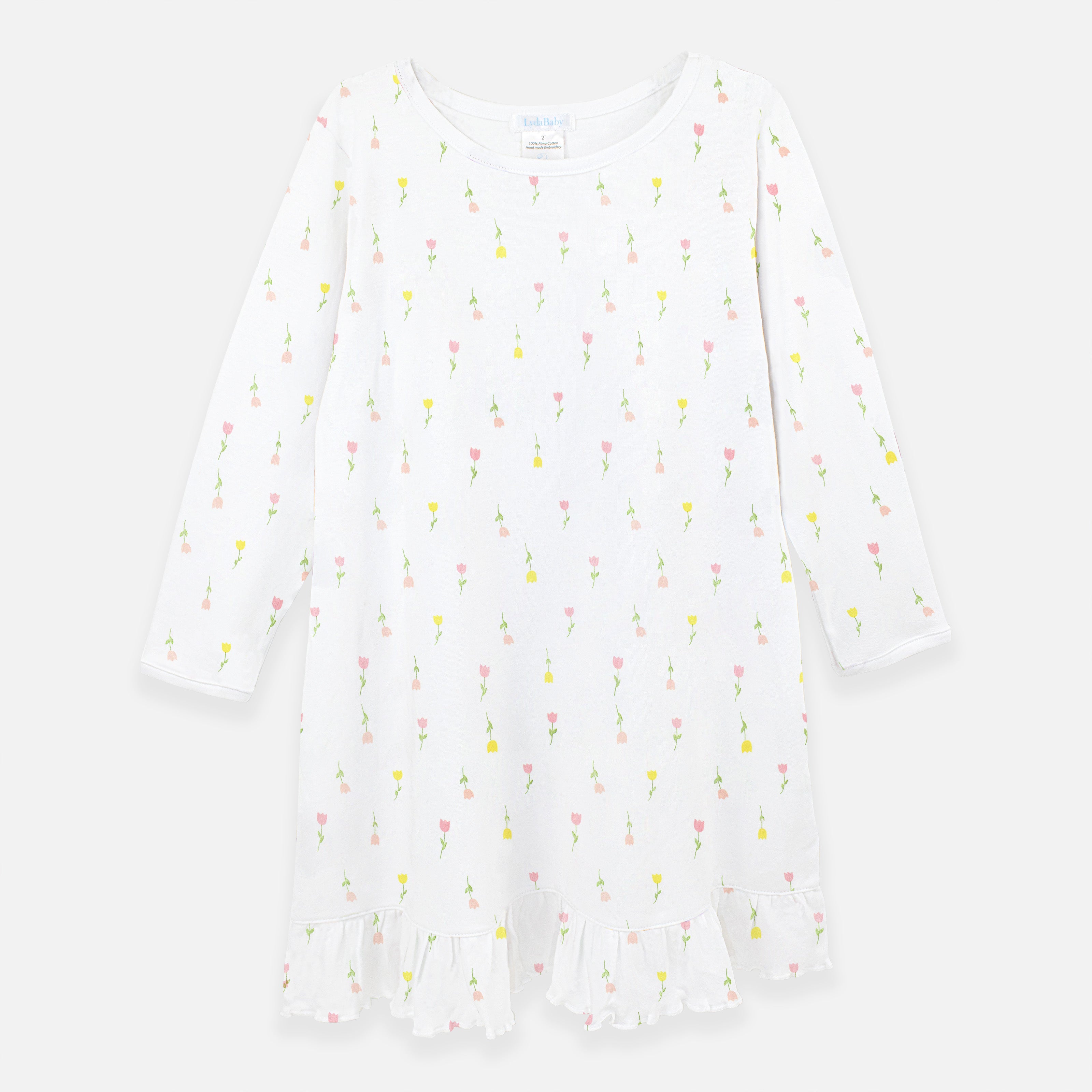 PIMA COTTON Tulip Flowers Printed Dress