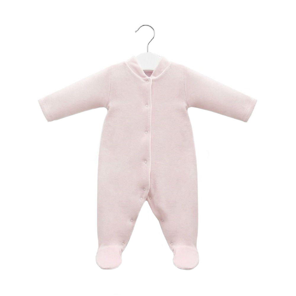 Pink Velour Coverall | Baby Girl
