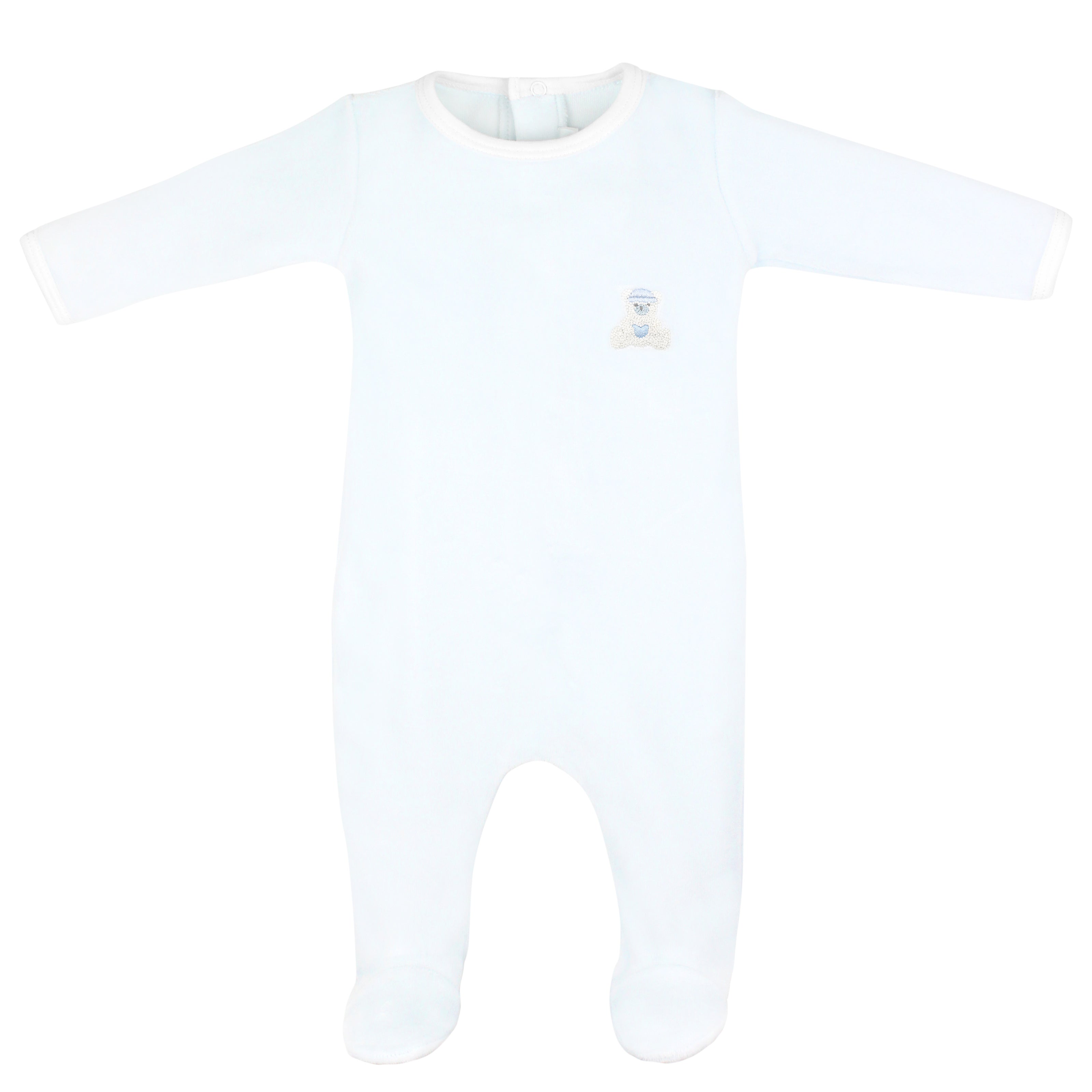Love Teddy Embroidery Footie | Baby Boy