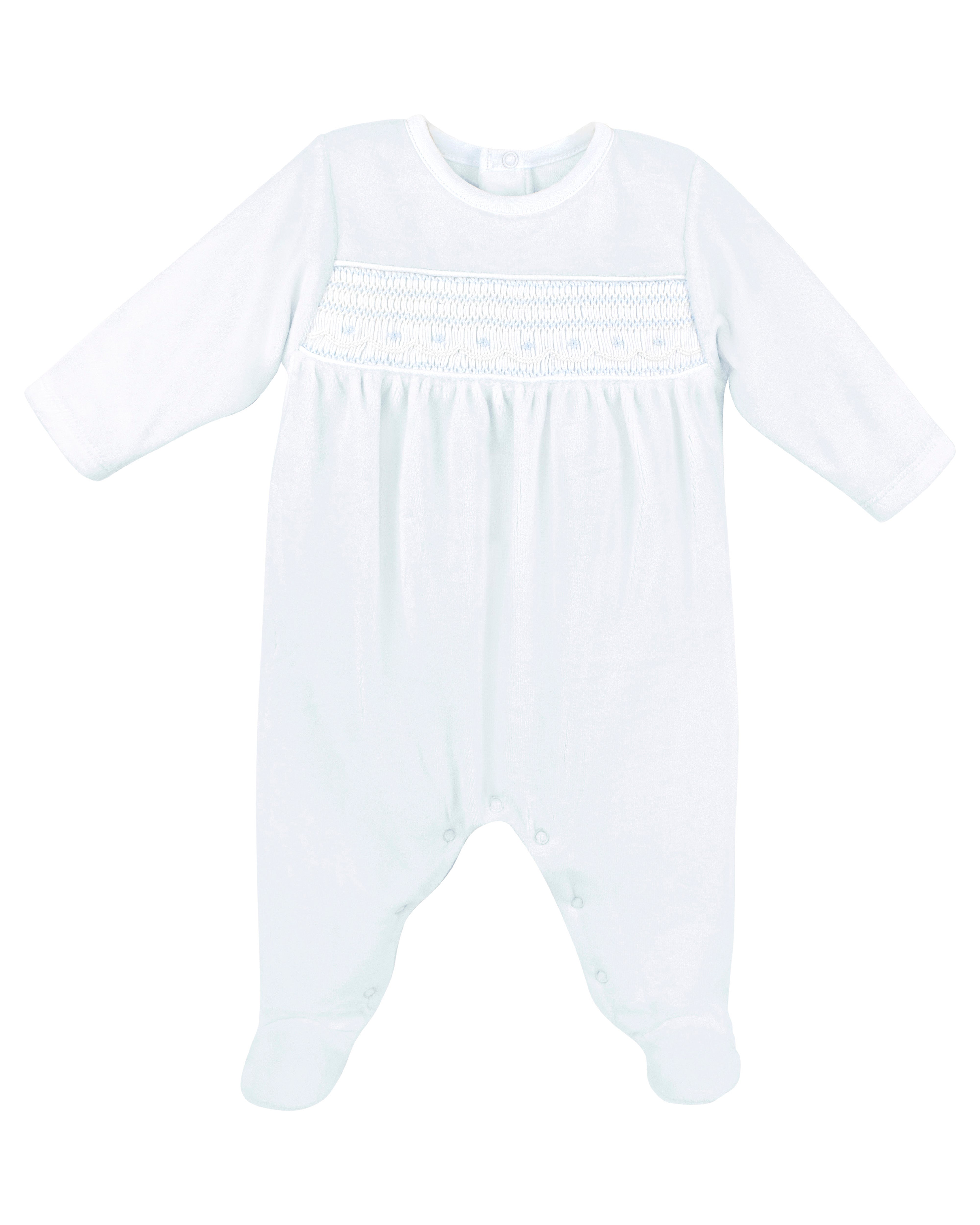Smock Velour Collection Footie | Baby Boy