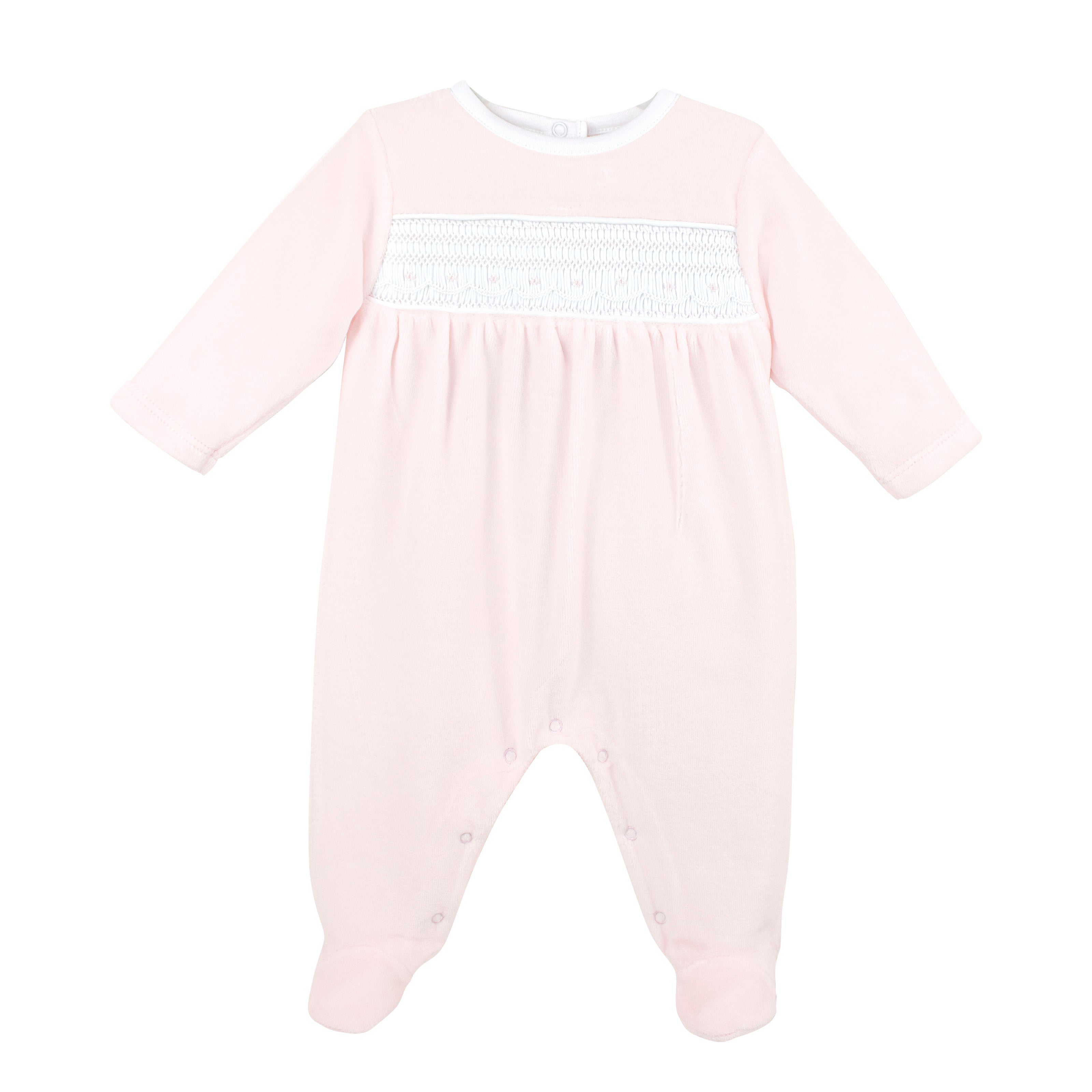 Smock Velour Collection Footie | Baby Girl