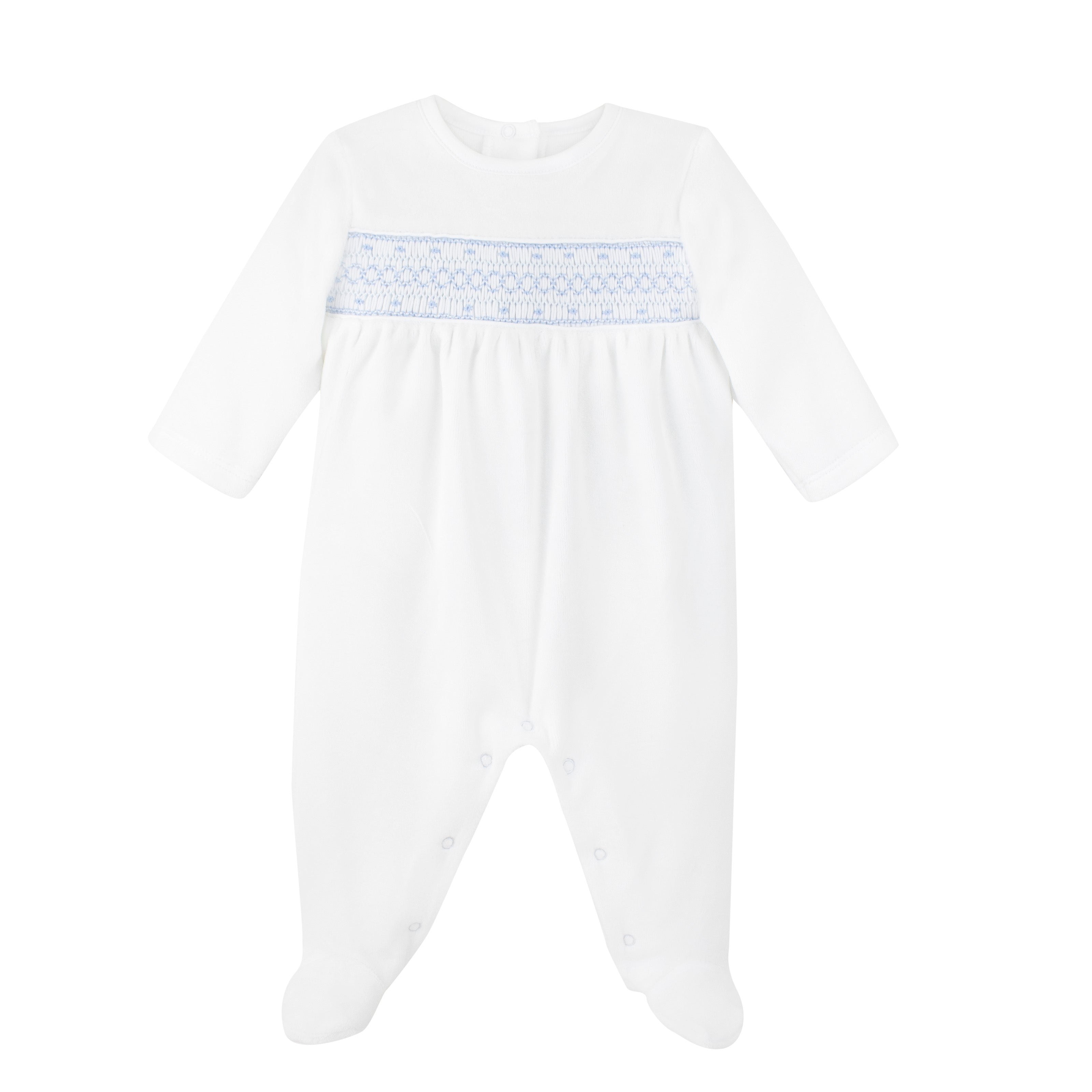 Elegant Chain Embroidery Footie | Baby Boy