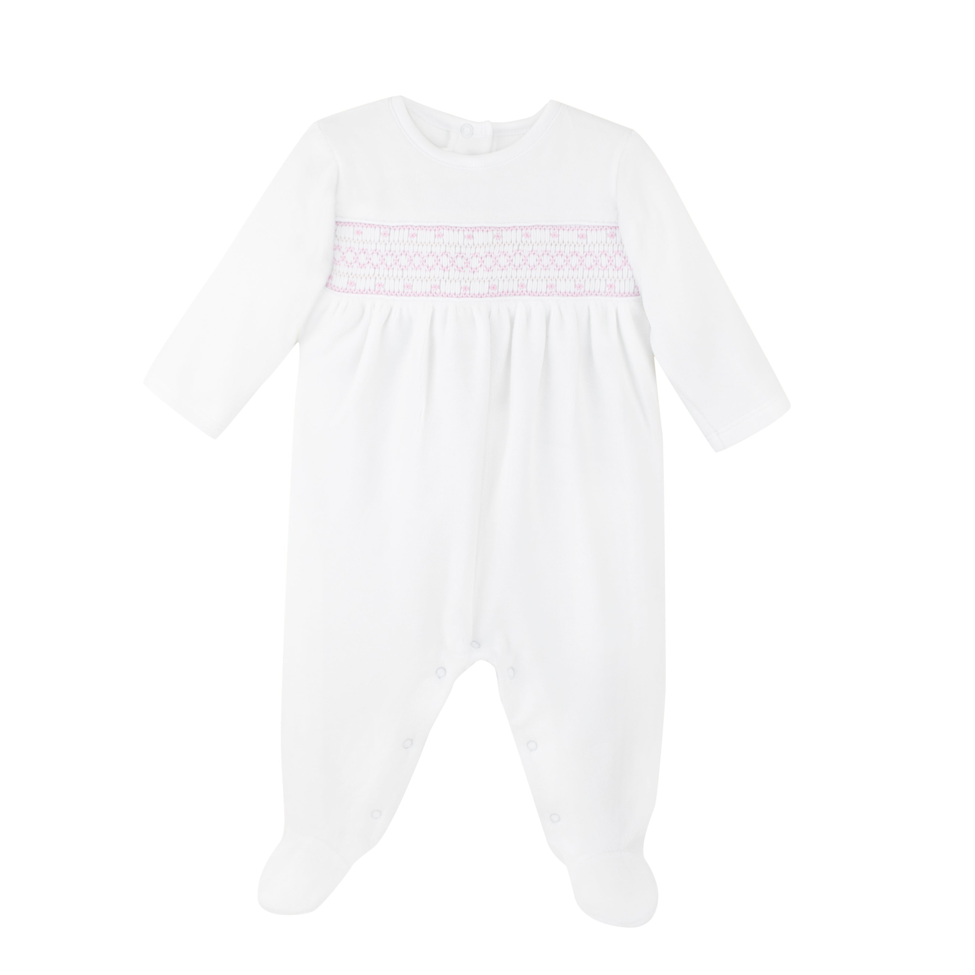 Elegant Chain Embroidery Footie | Baby Girl