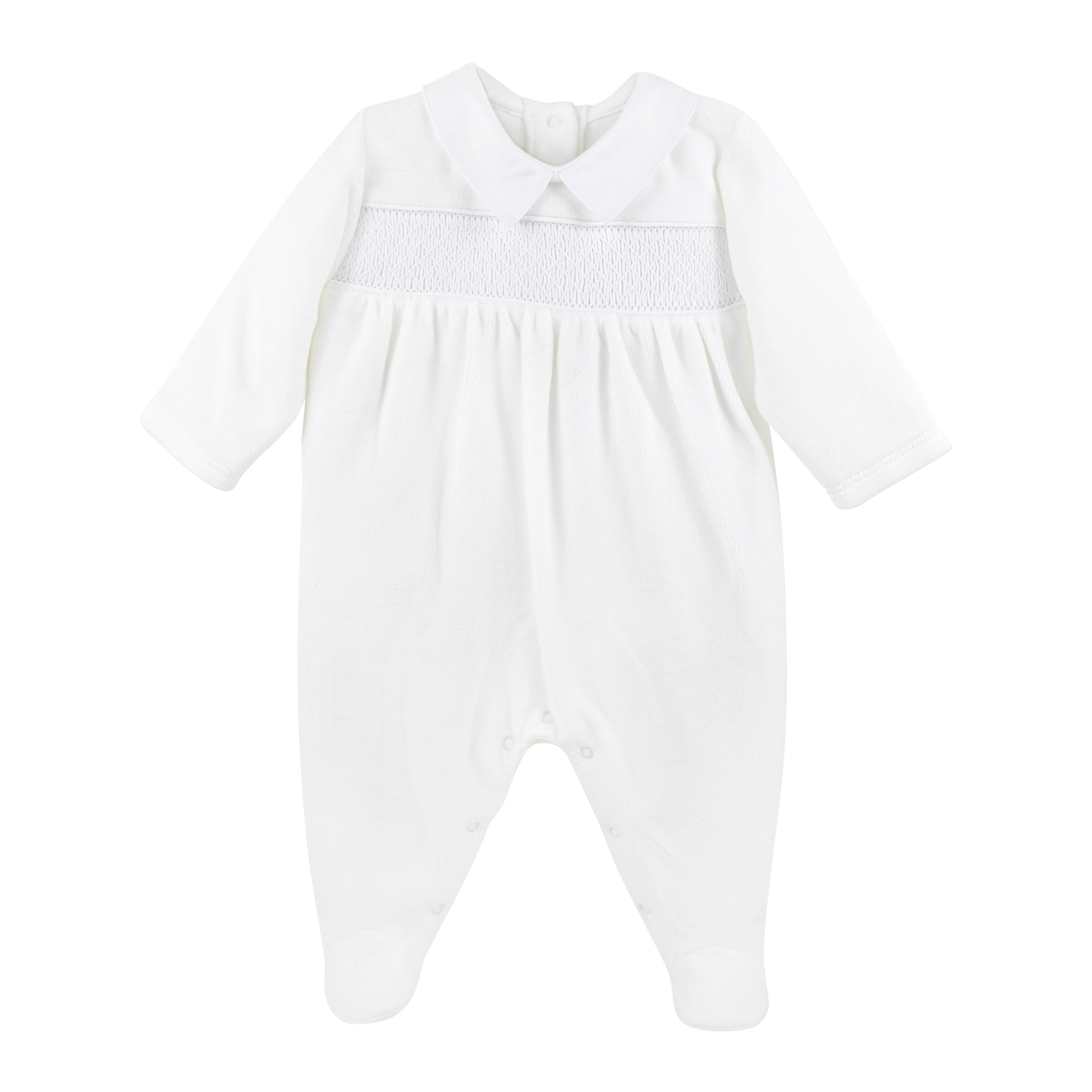 Smock Velour Collection  Footie | Baby Boy