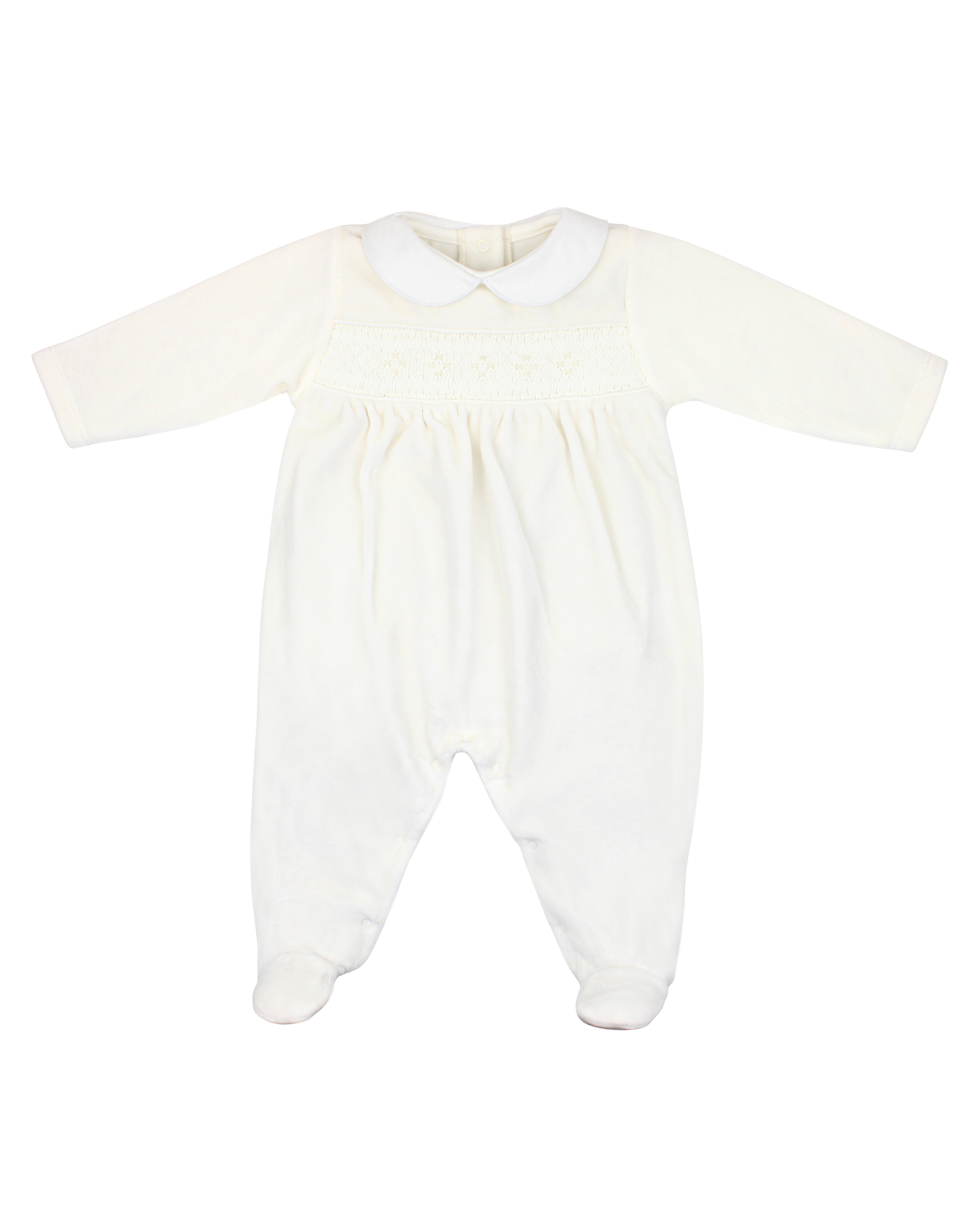 Smock Velour Collection Footie | Baby Girl