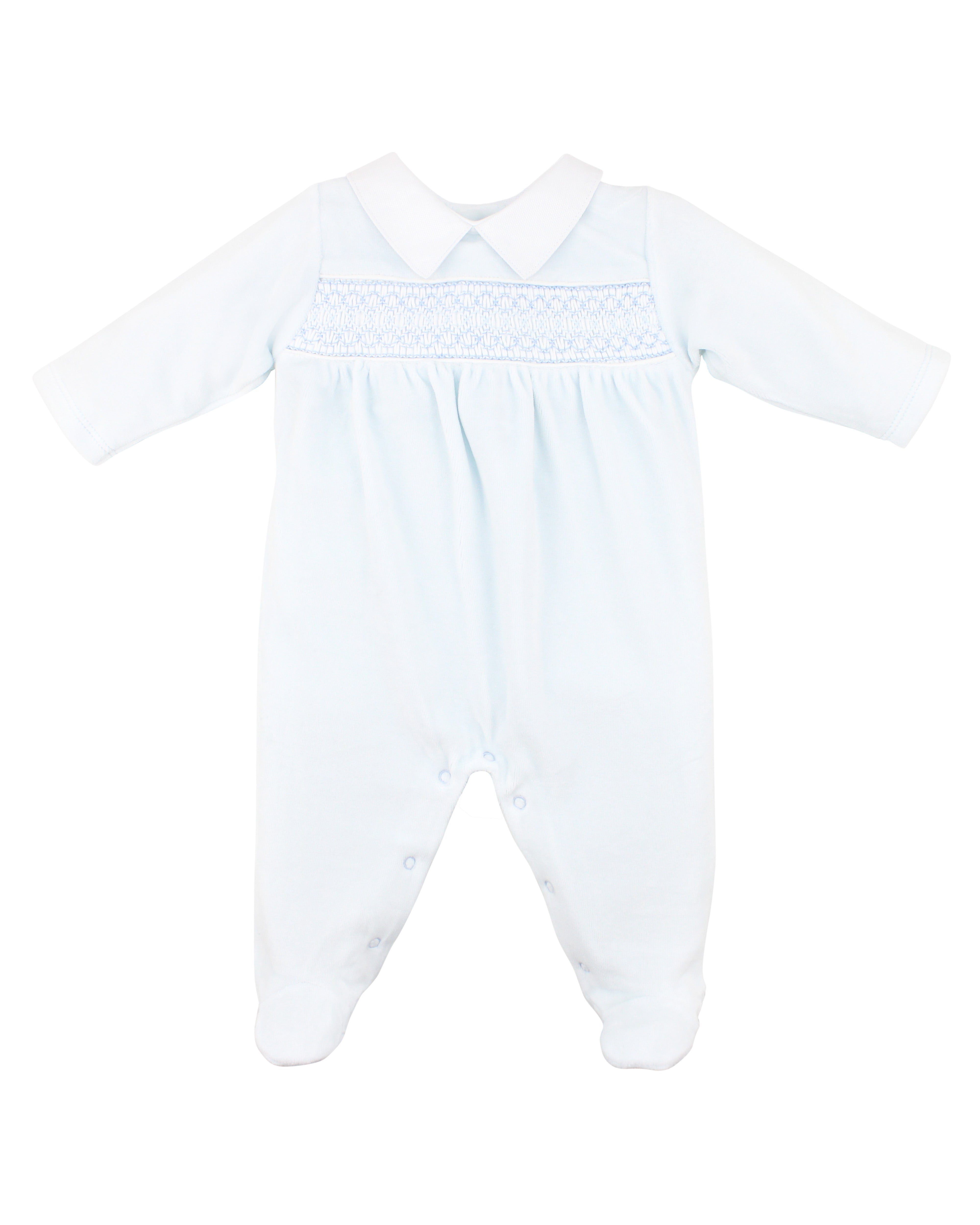 Smock Velour Collection Footie | Baby Boy