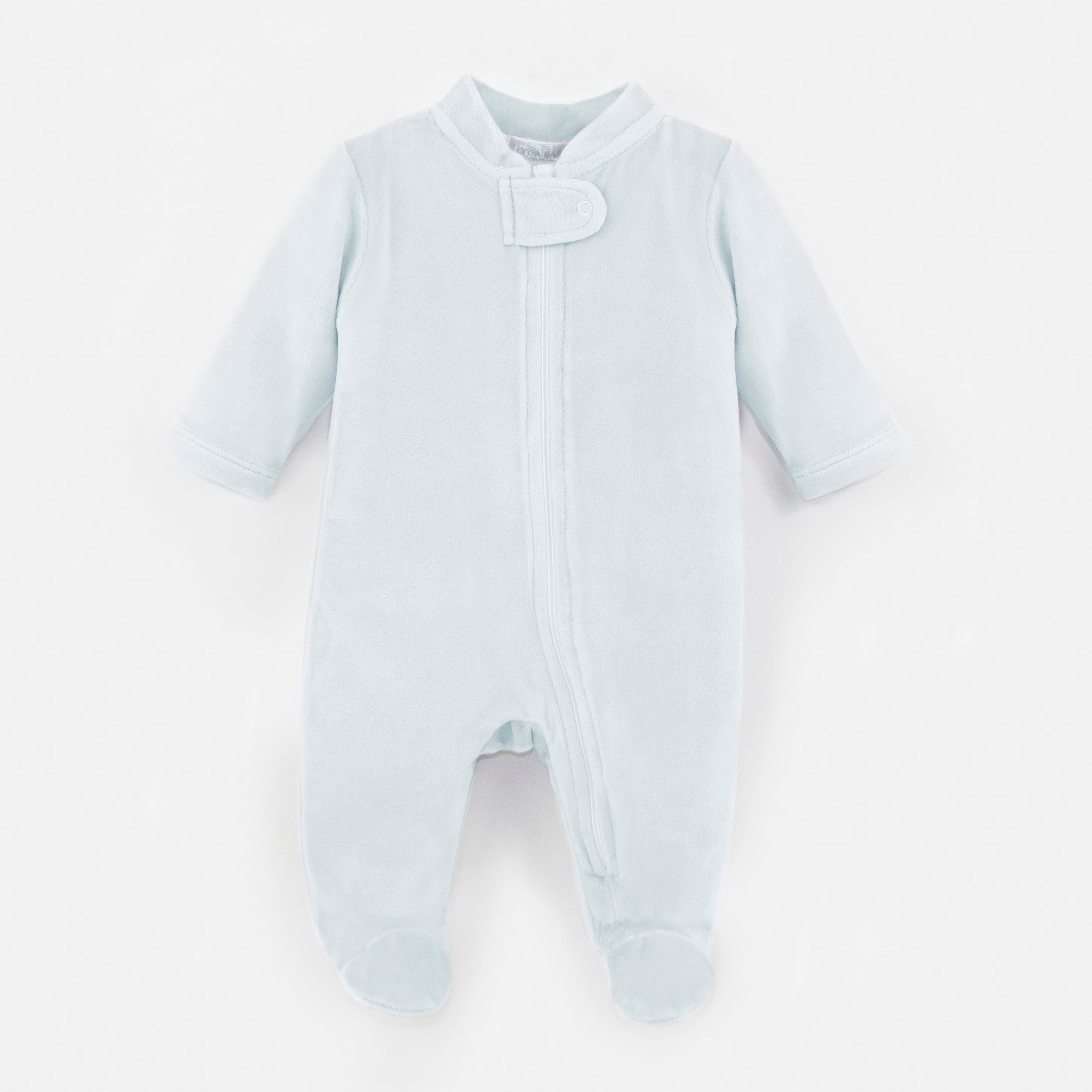 Velour Zipper Footie | Baby Boy