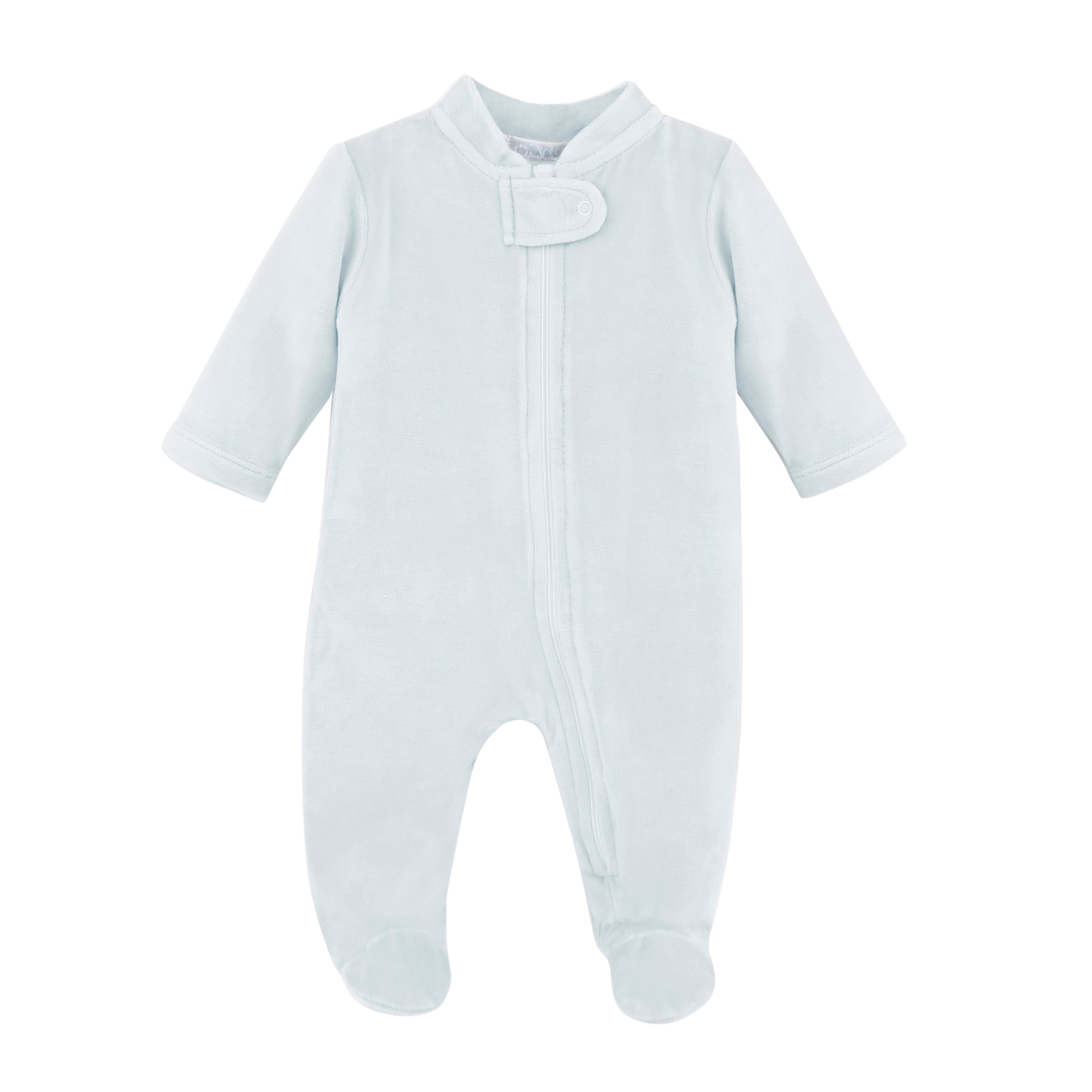 Velour Zipper Footie | Baby Boy