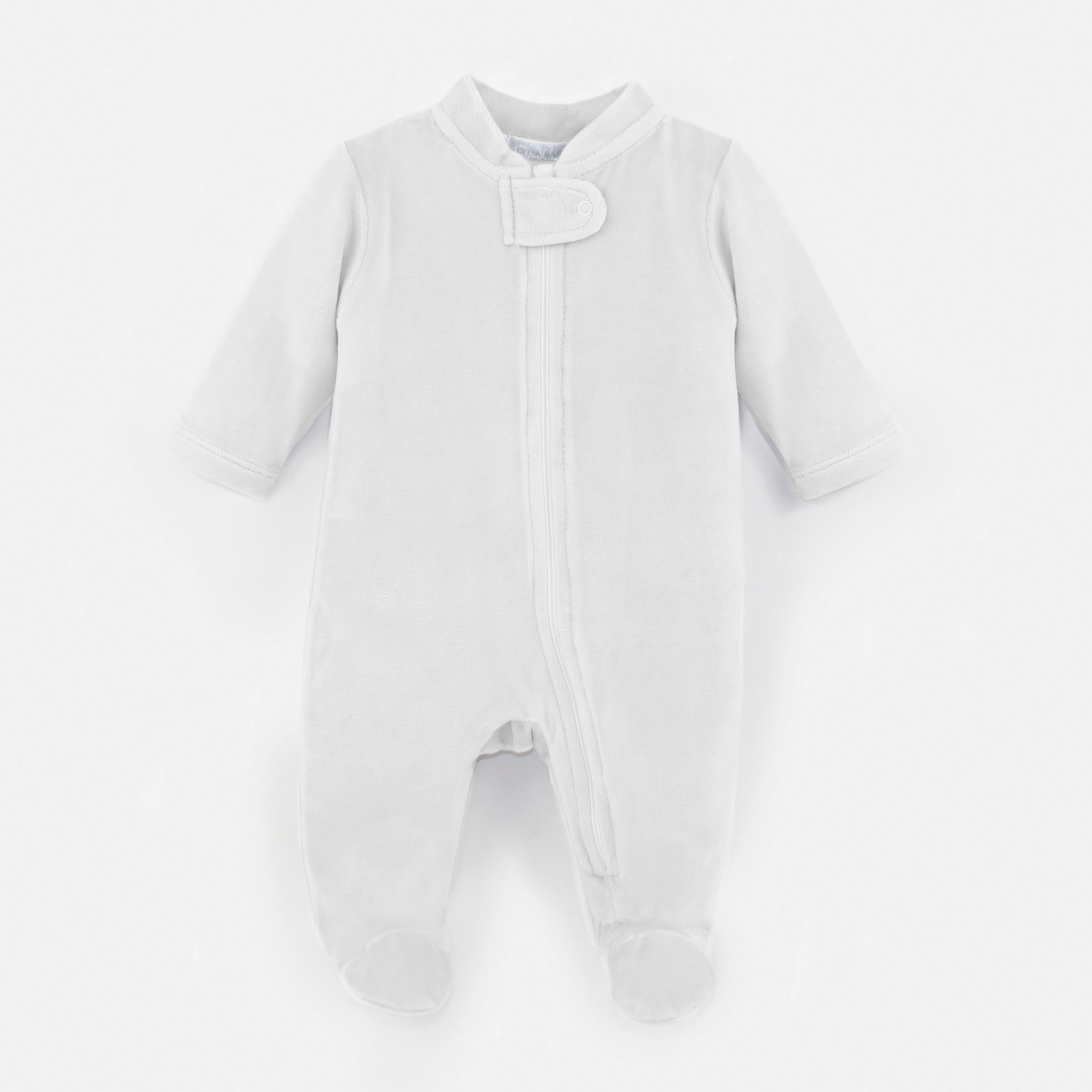 Velour Zipper Footie | Baby Unisex