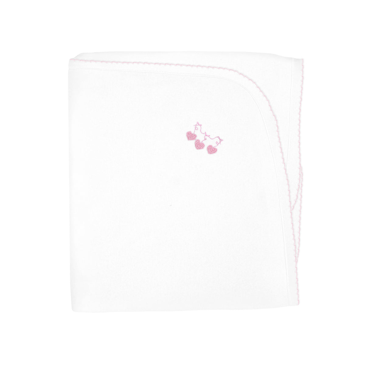 Heart Confetti Embroidery Blanket | Baby Girl