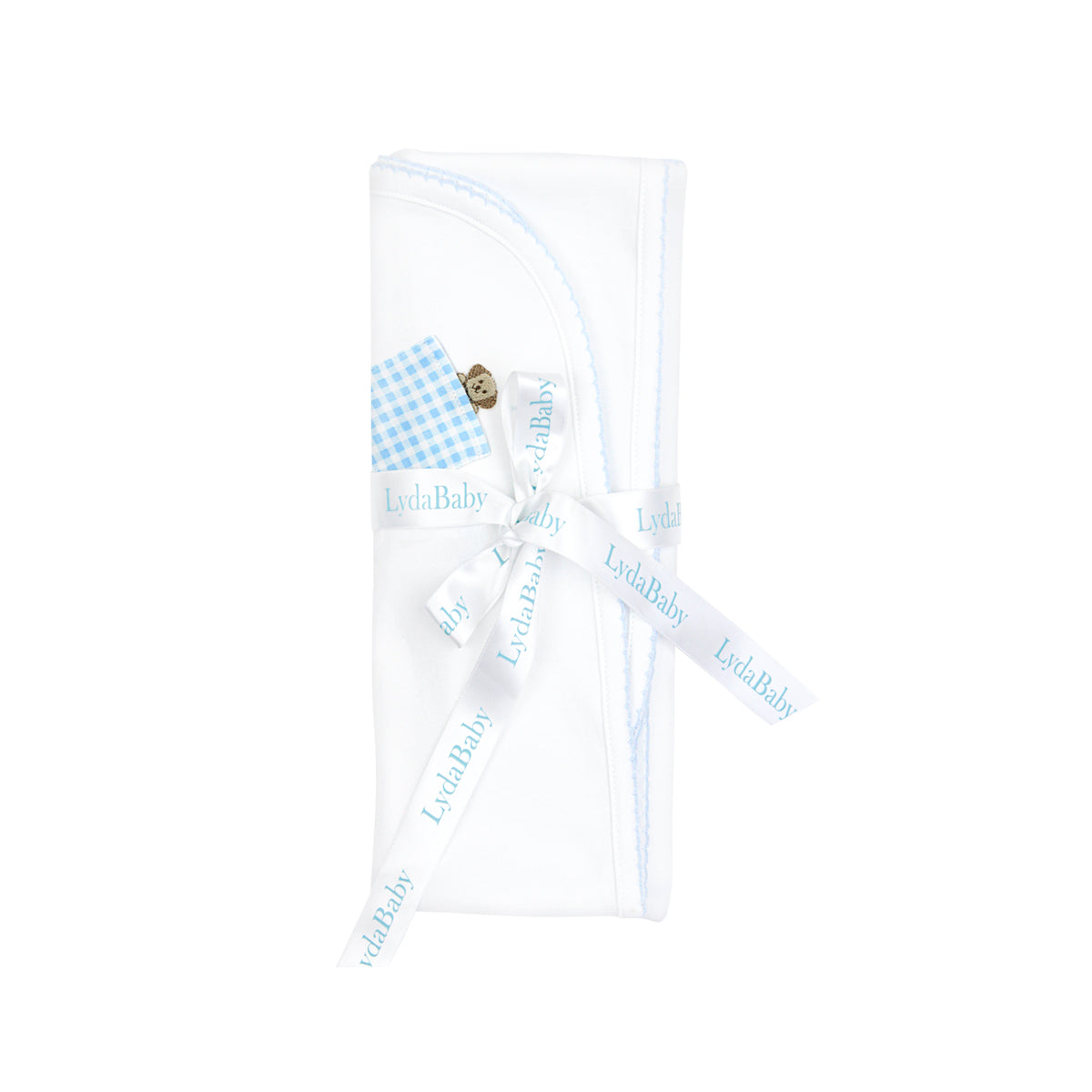 Light blue Vichy Embroidery  Blanket | Baby Boy