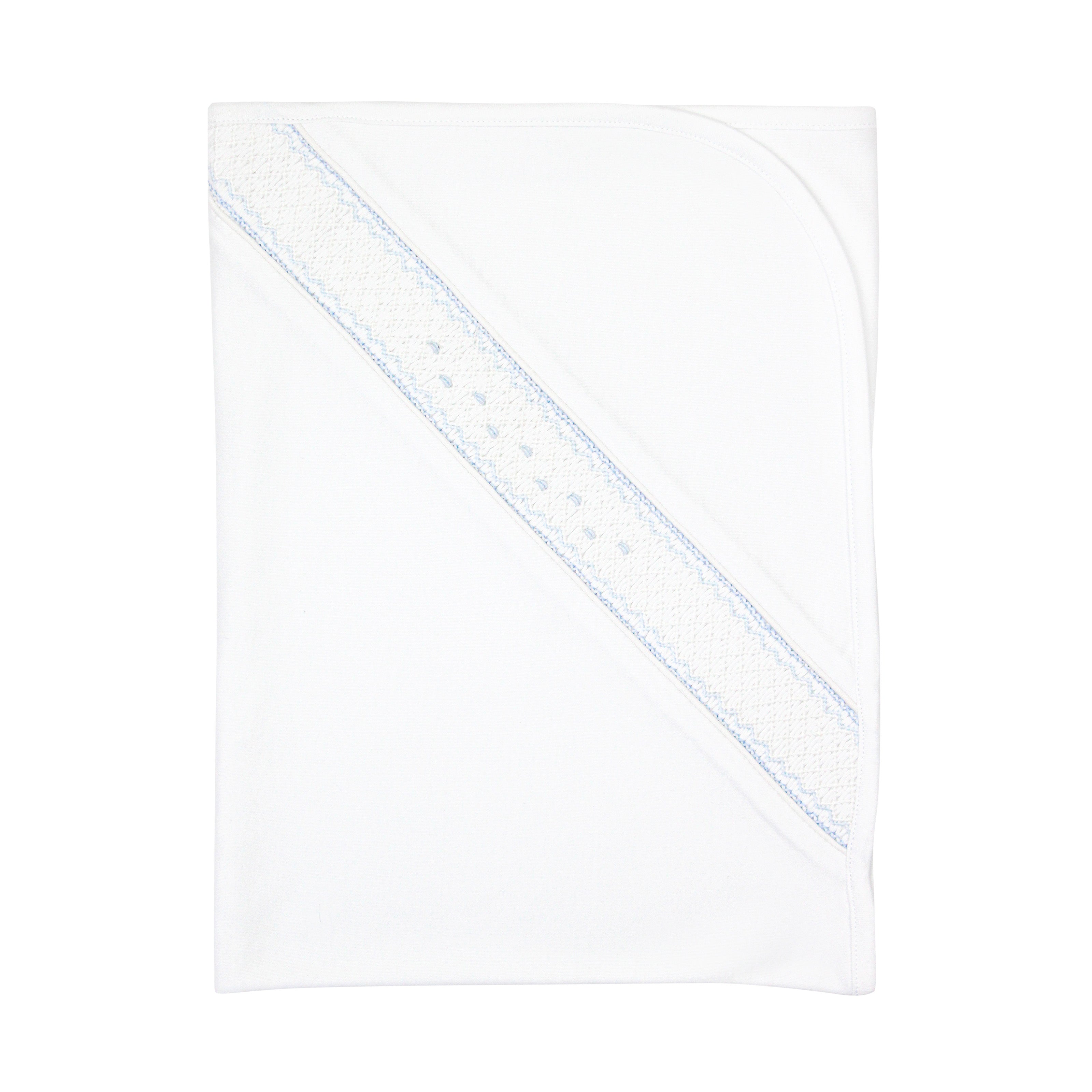 Smock Light Blue Seeds Embroidery Blanket | Baby Boy