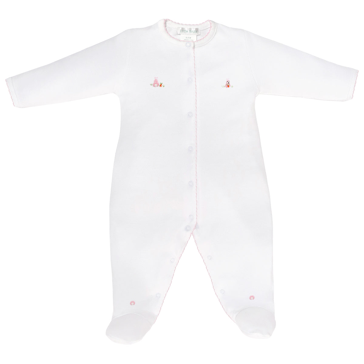 Baby Bunny Embroidery Footie | Baby Girl