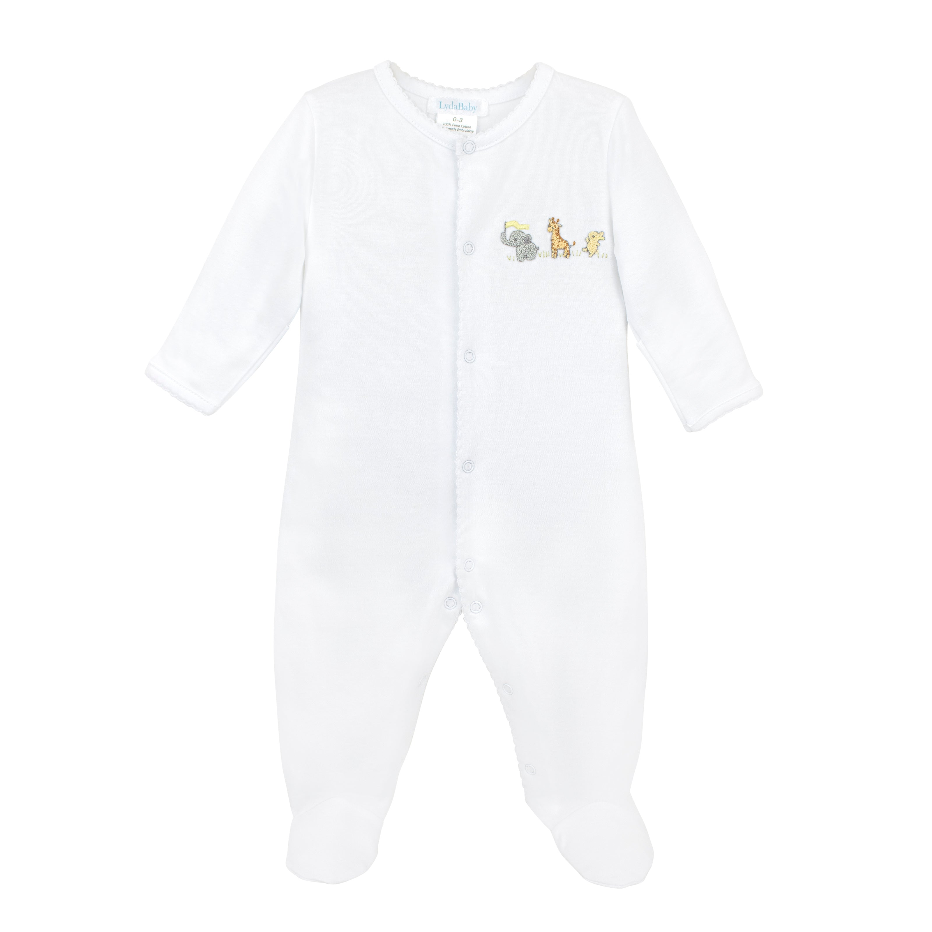 Baby Animals Embroidery Footie | Baby Unisex