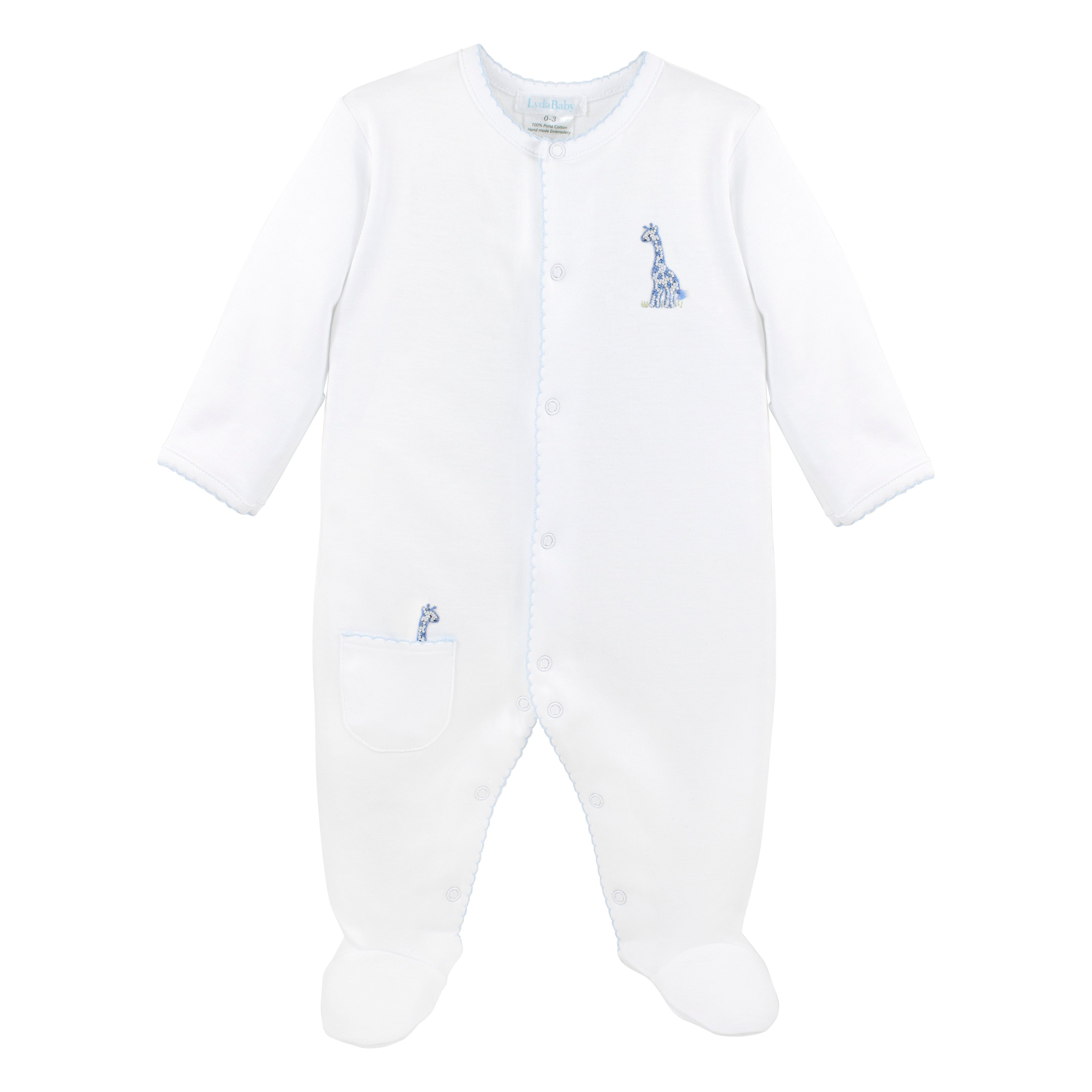 Safari Animals Embroidery Footie | Baby Boy