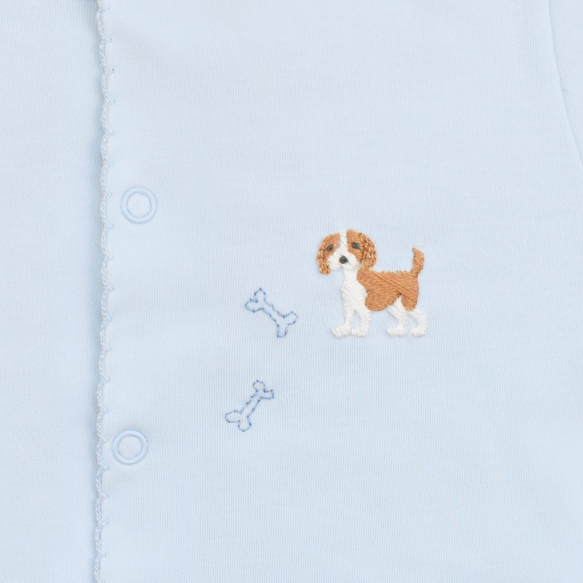 Cute Puppies Embroidery Footie | Baby Boy