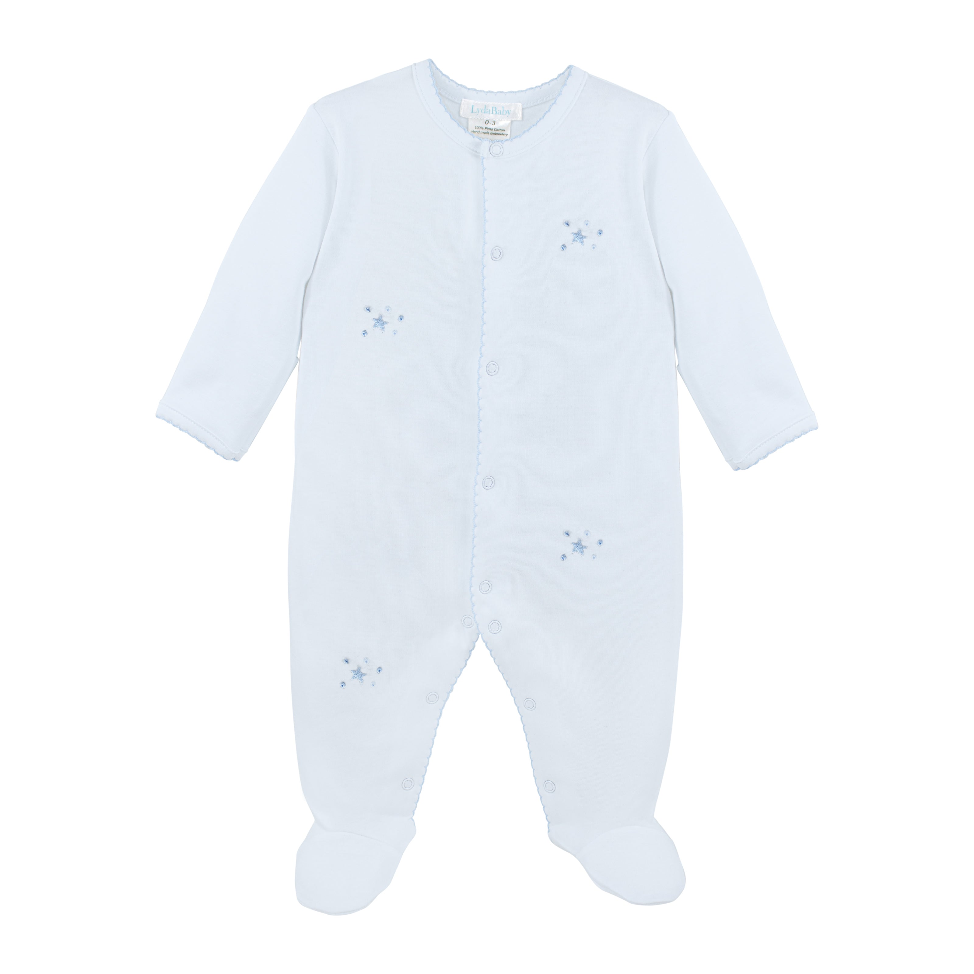 Light Bubble Stars Embroidery Footie | Baby Boy