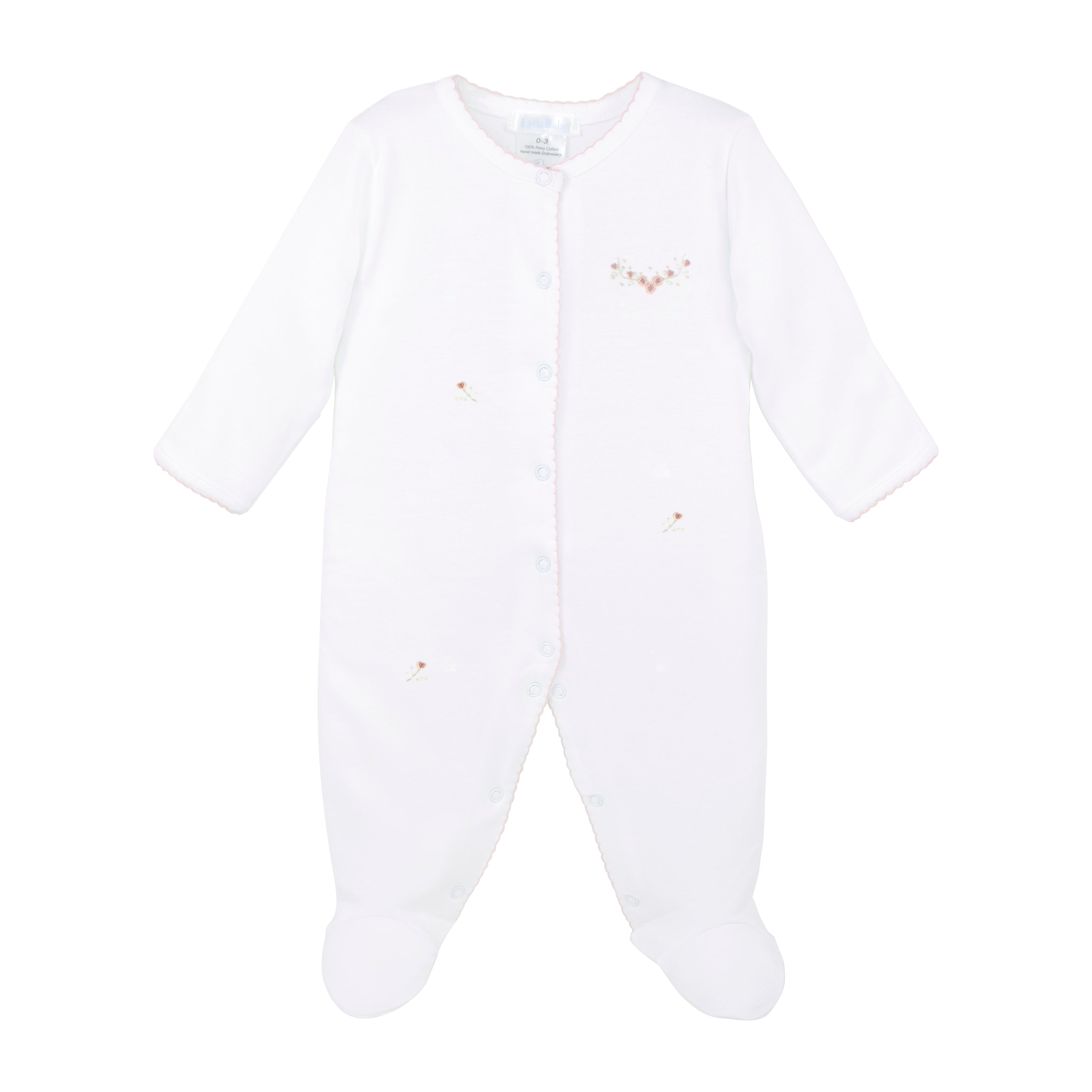 Roses Garden Embroidery Footie | Baby Girl