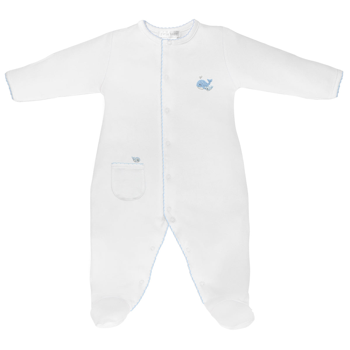 Mom and Baby Whale Embroidery Footie | Baby Boy