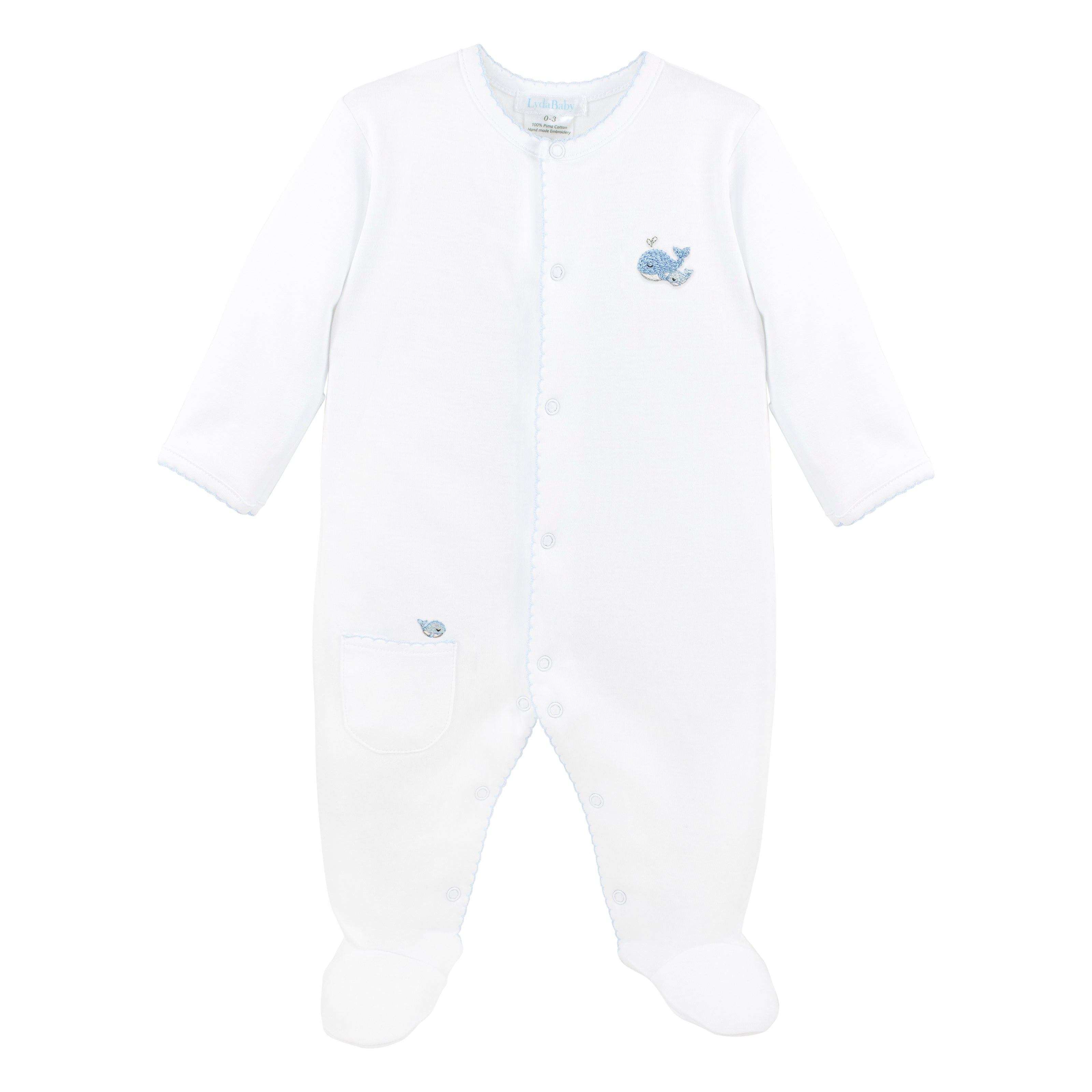 Mom and Baby Whale Embroidery Footie | Baby Boy