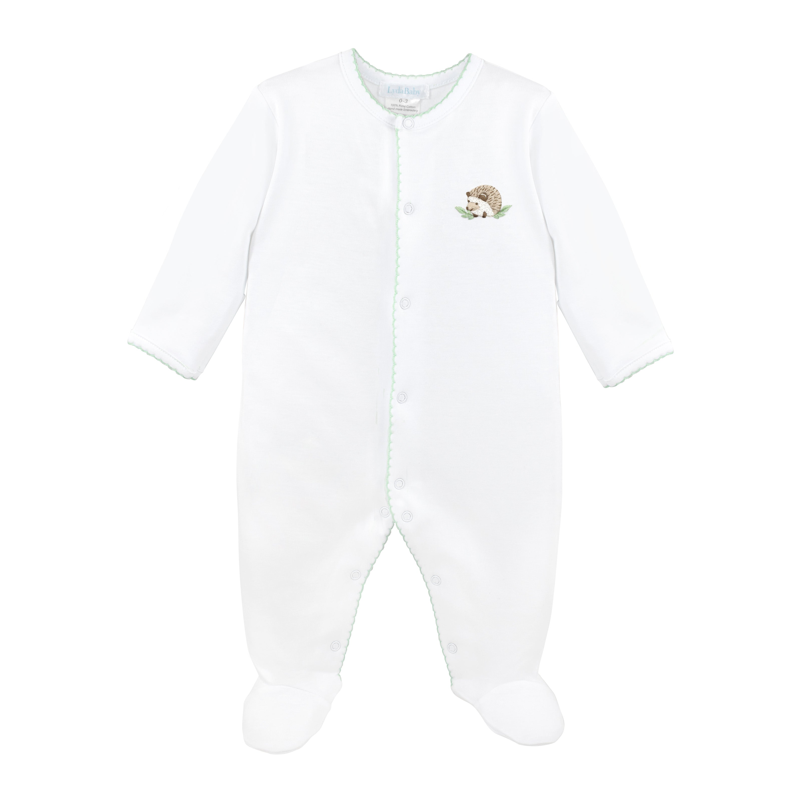 Hedgehog Emboridery Footie | Baby Unisex