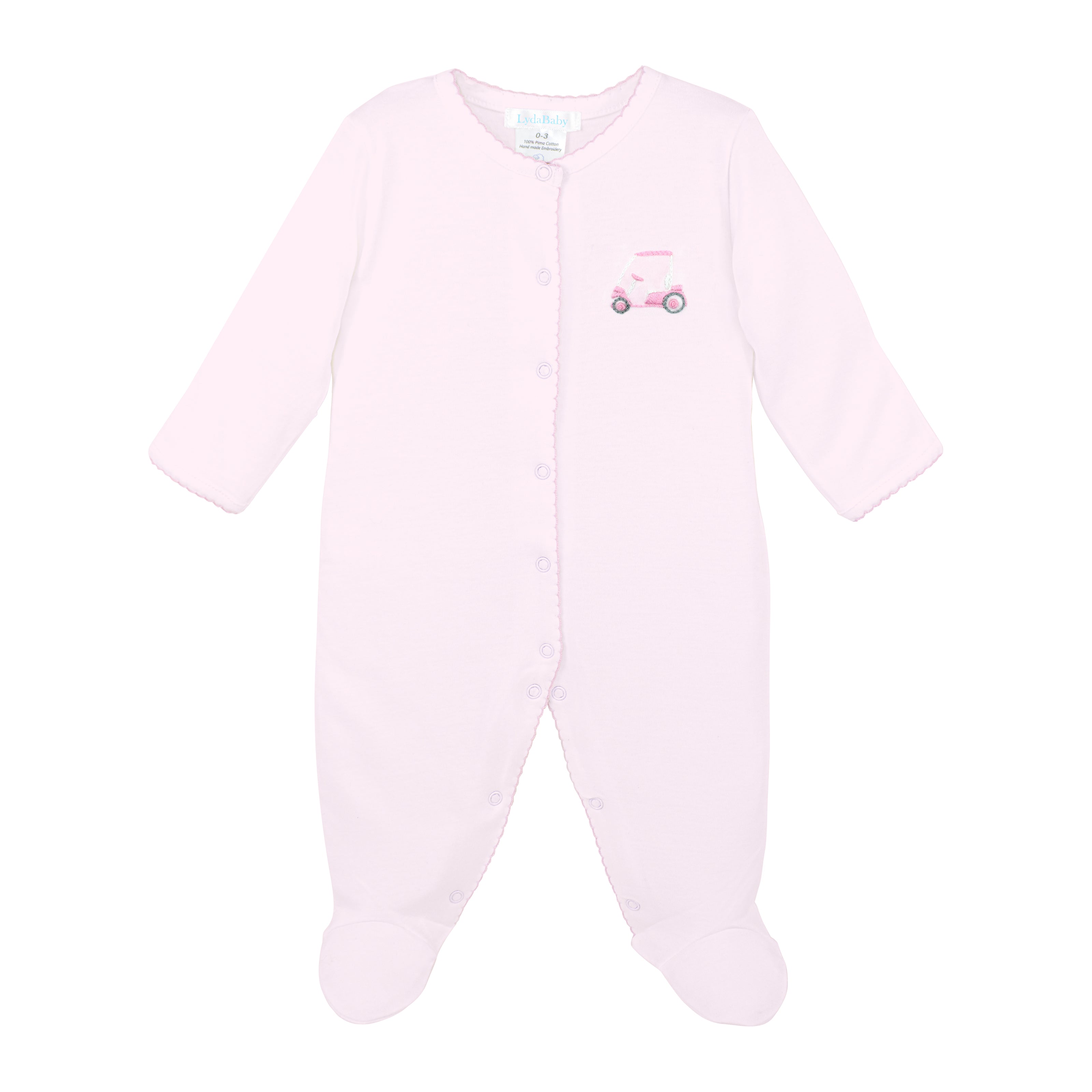 Pink Golf Game Embroidery Footie | Baby Girl