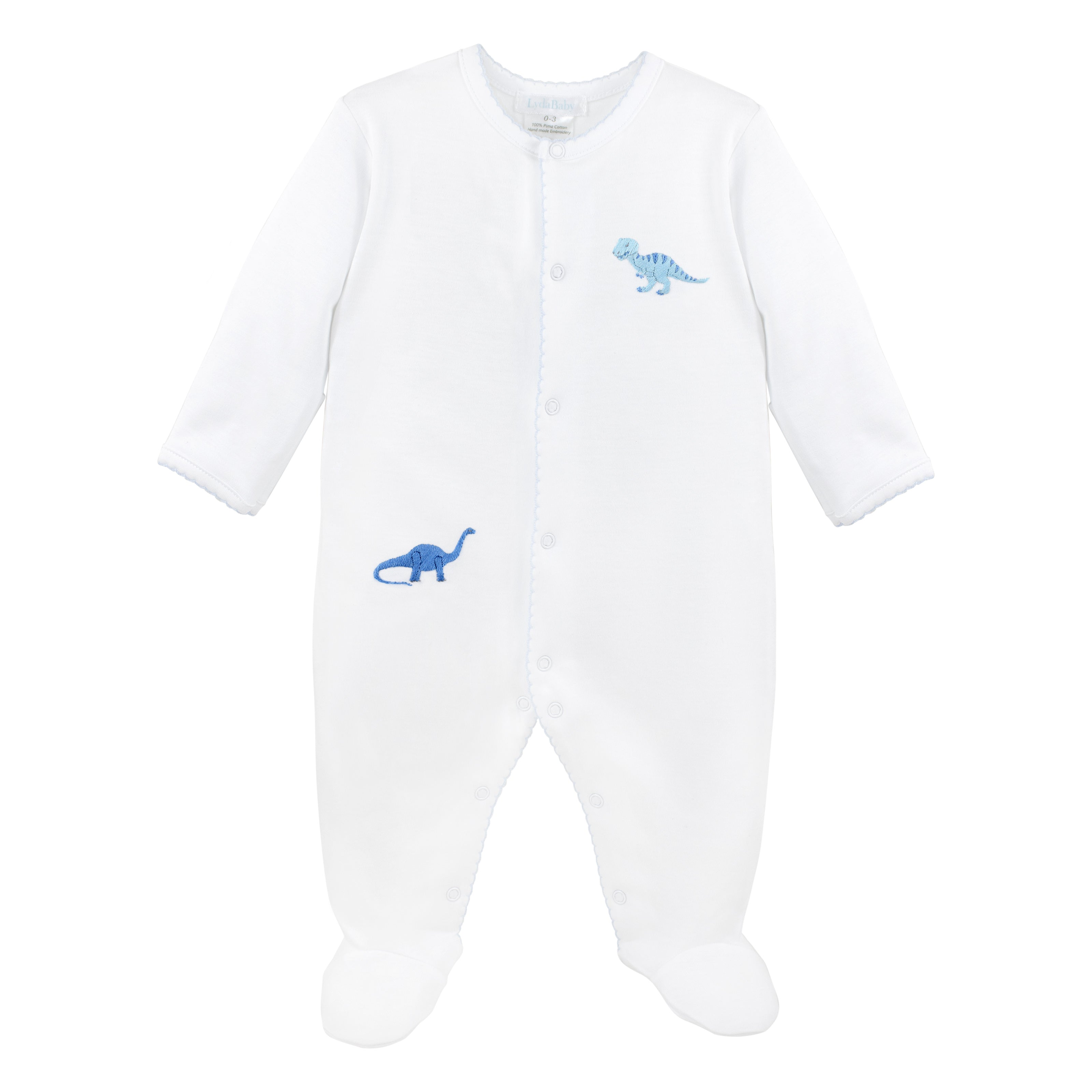 Colorful Dinos Embroidery Footie | Baby Boy