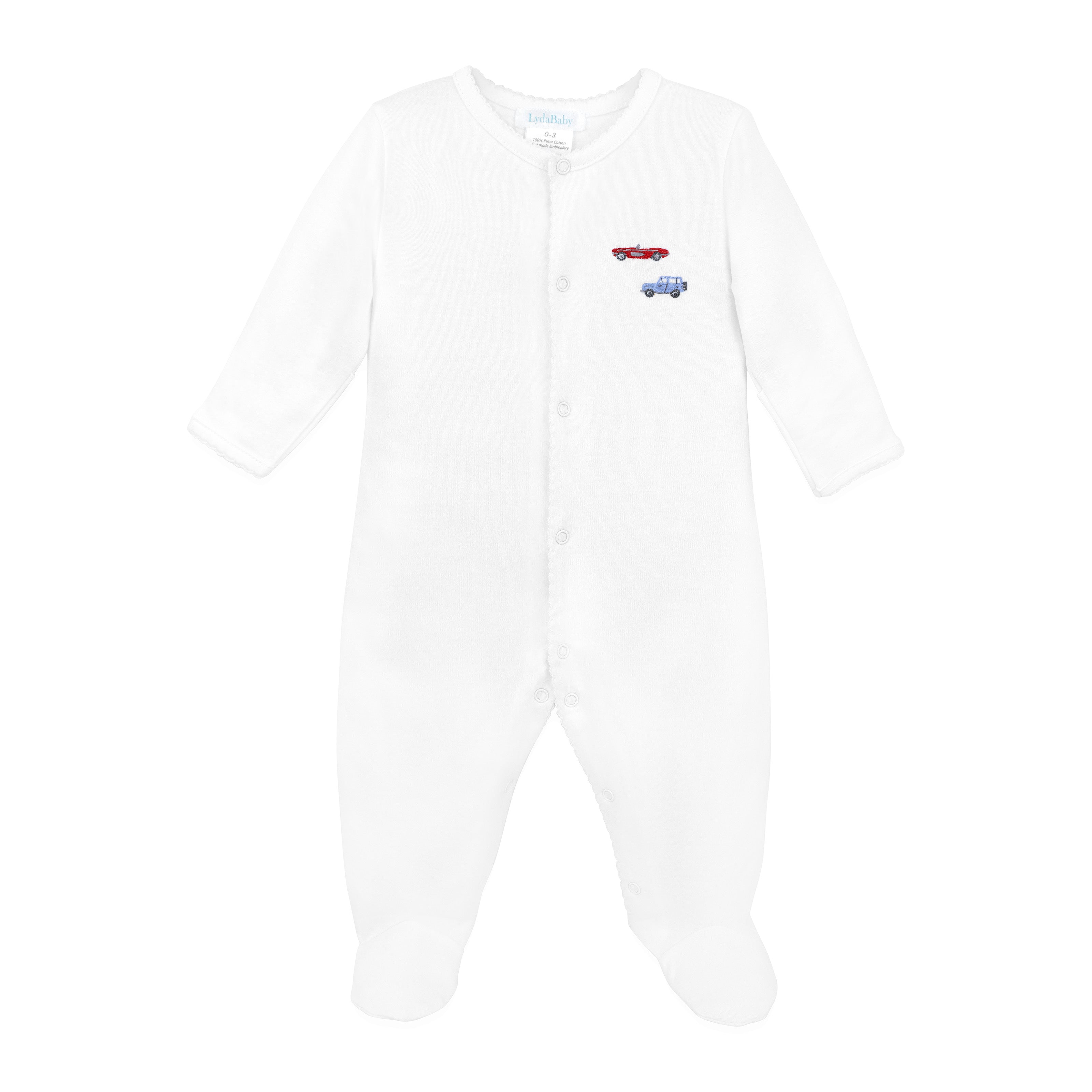 Summer Cars Embroidery Footie | Baby Boy