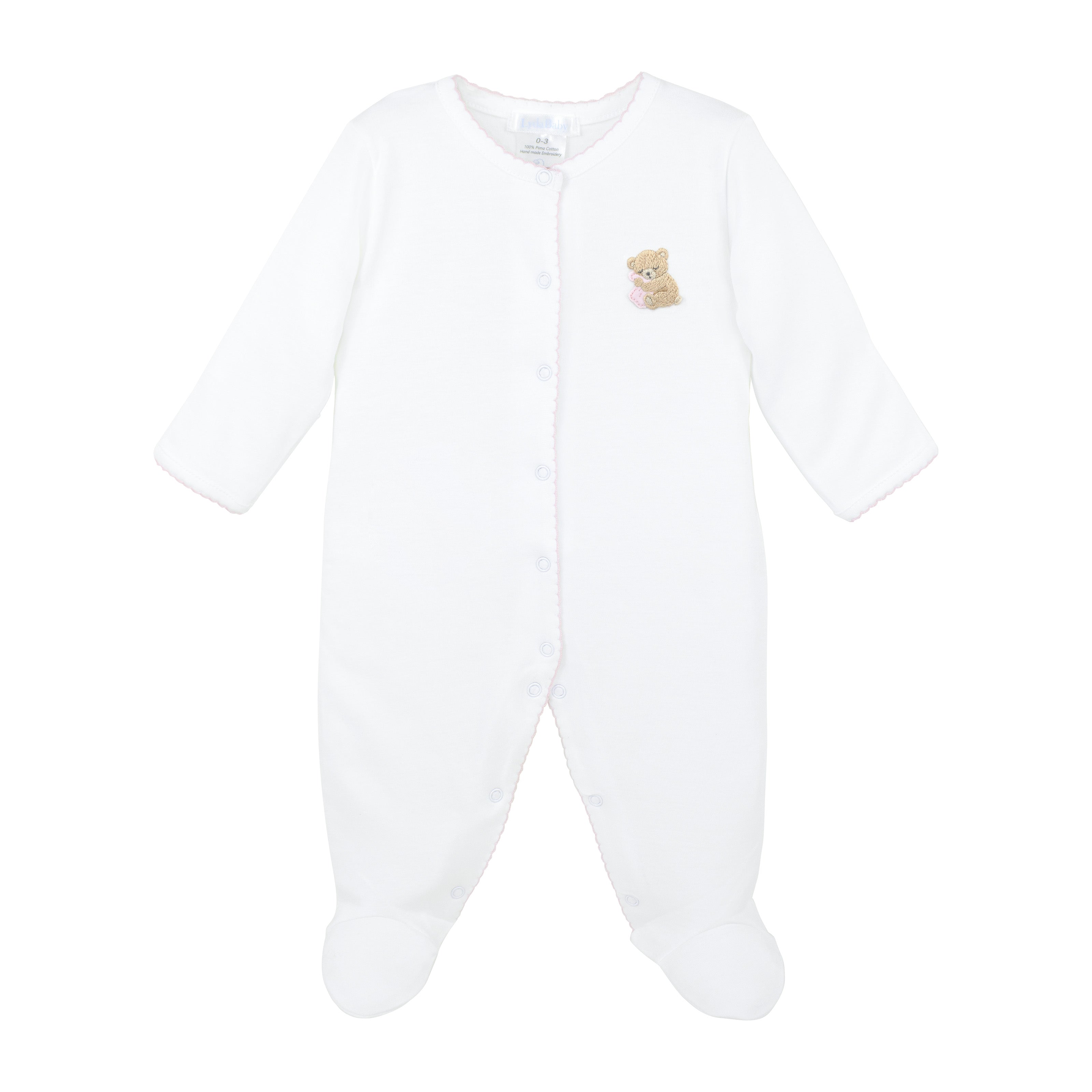 Paws in the Sky Embroidery Footie | Baby Girl