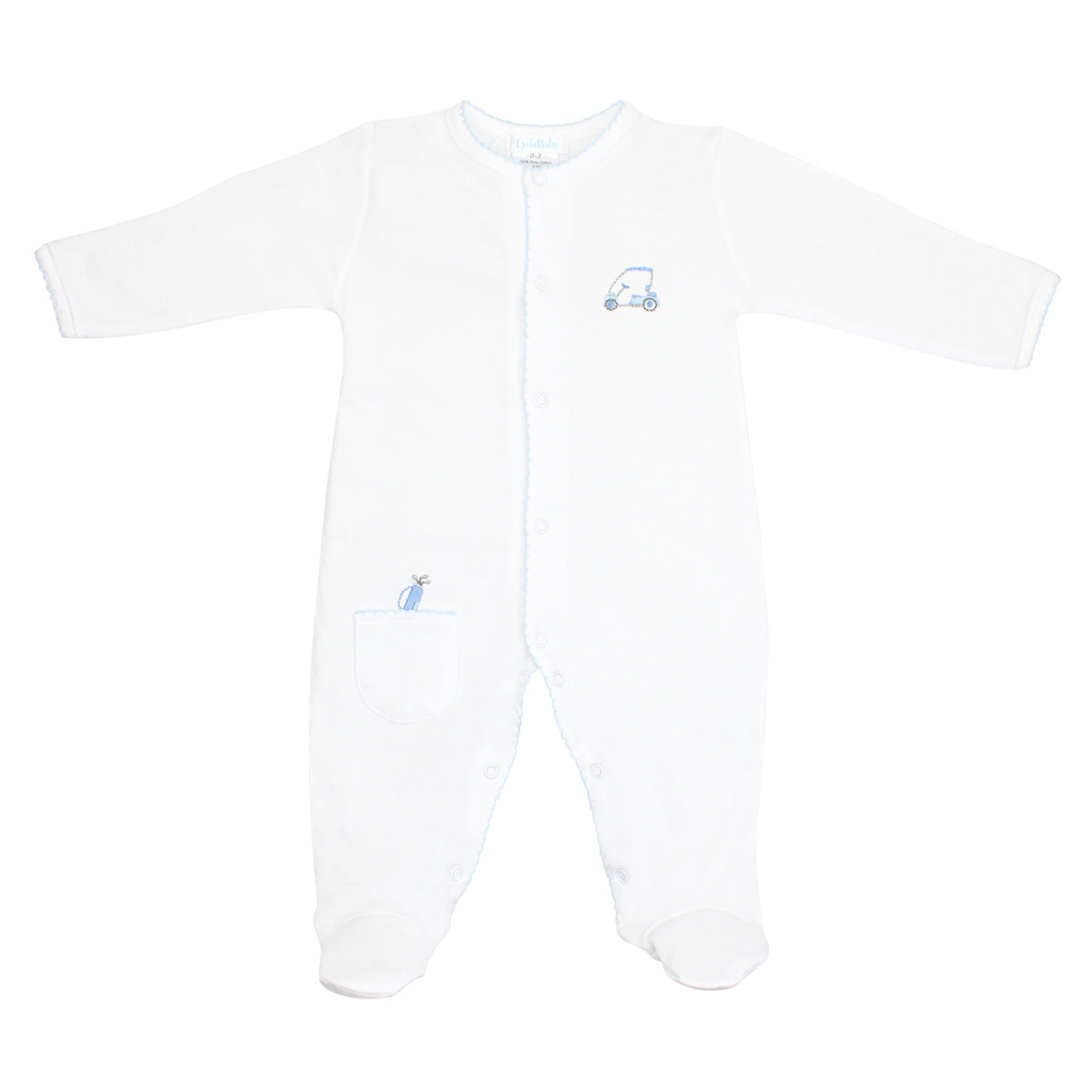 Lets Golf Embroidery Footie | Baby Boy