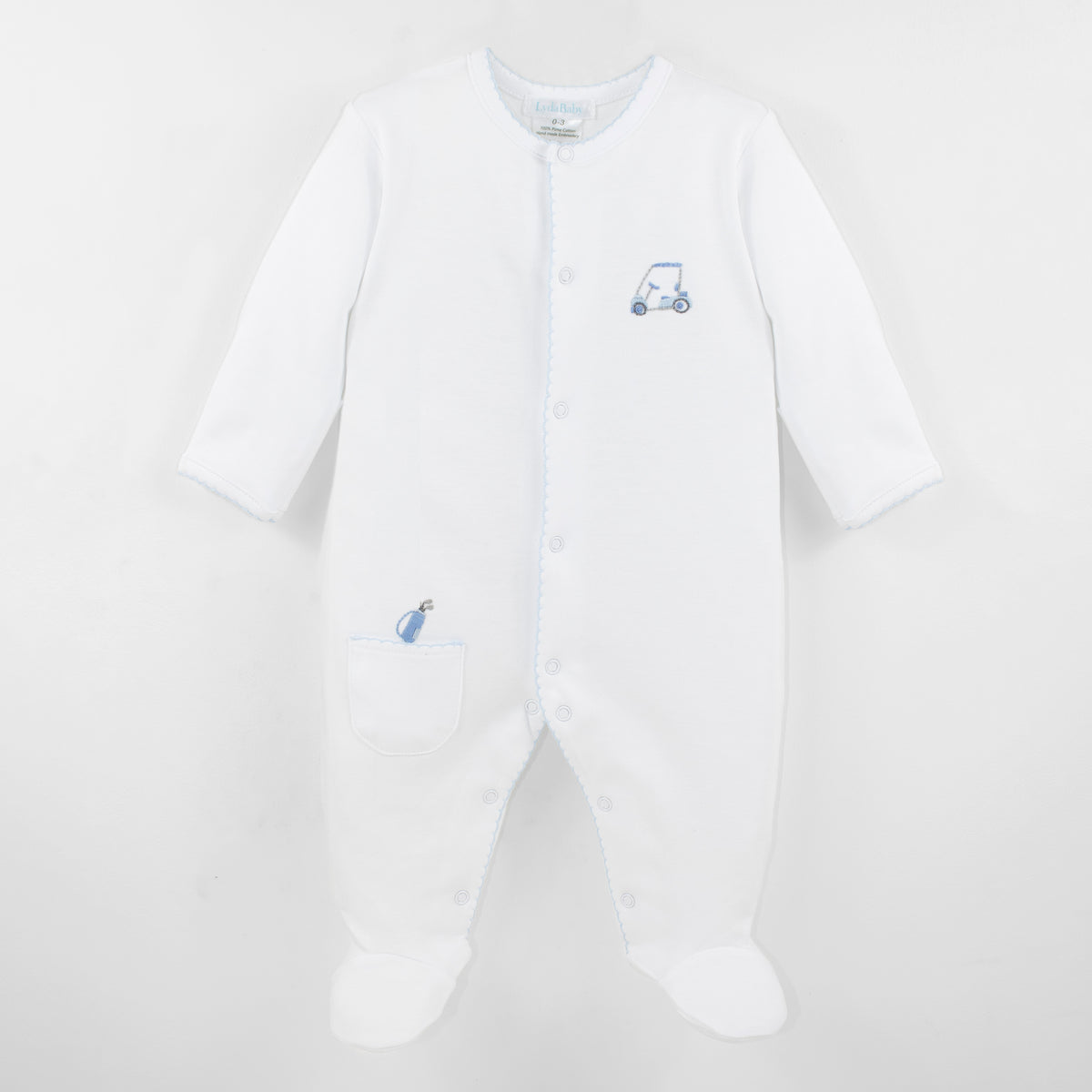 Lets Golf Embroidery Footie | Baby Boy