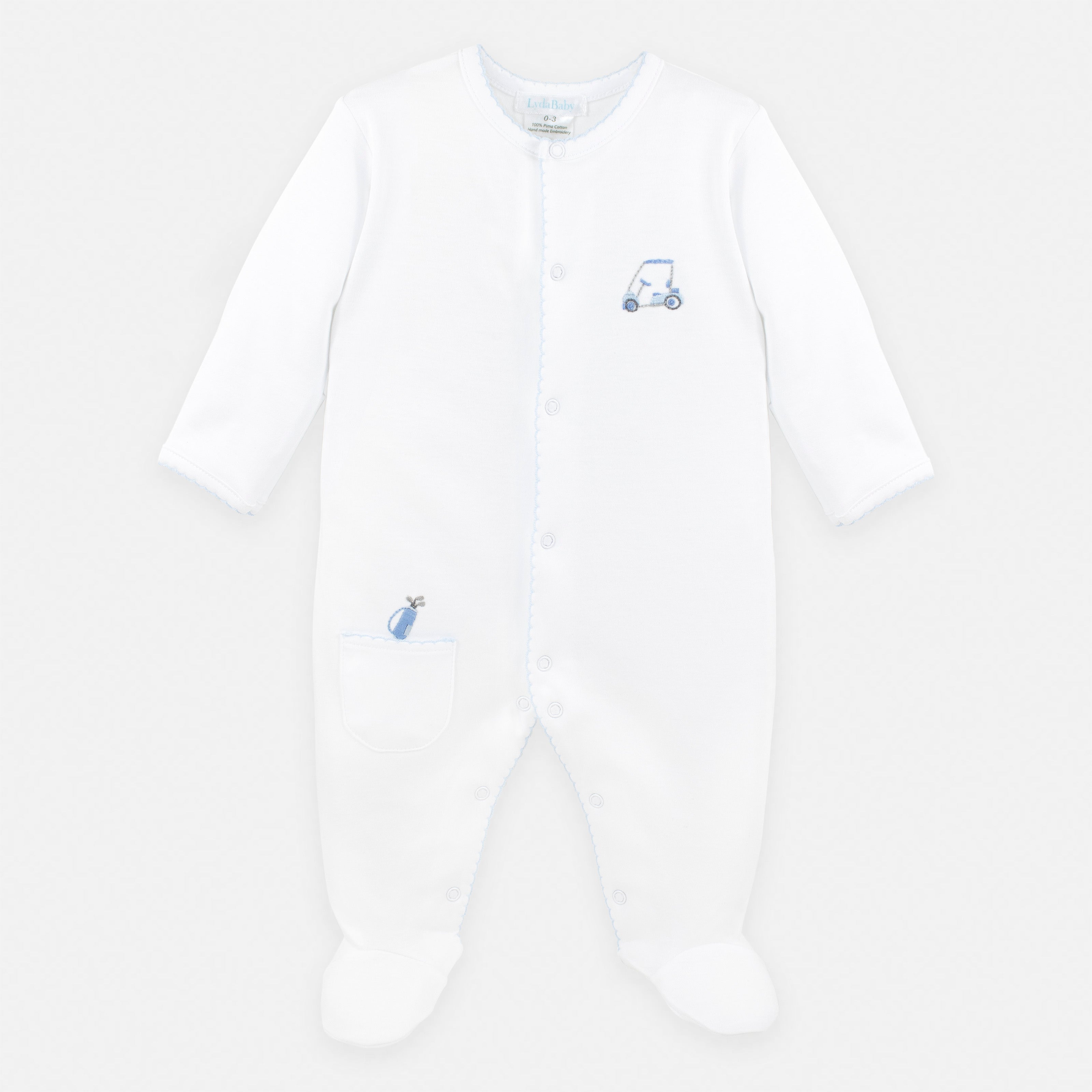 Lets Golf Embroidery Footie | Baby Boy