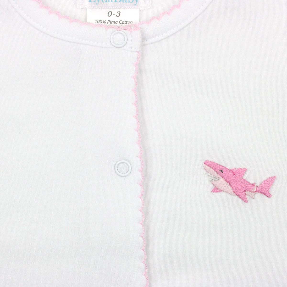 Friendly Sharks Embroidery Footie | Baby Girl
