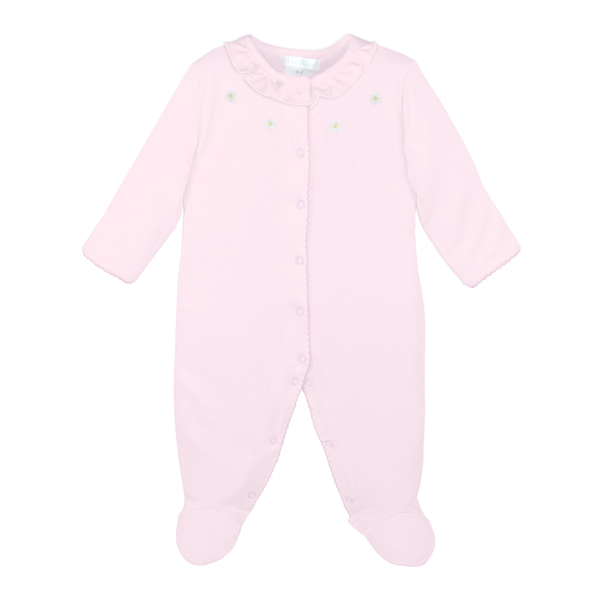 Lovely Daisies Embroidery Footie | Baby Girl