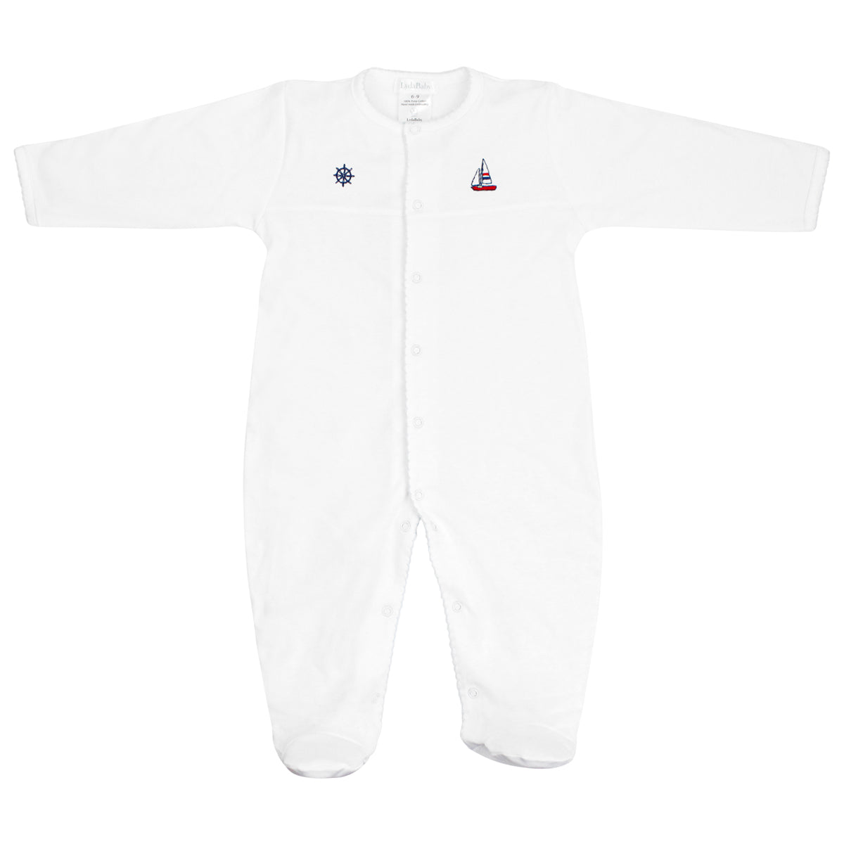 Sailing Embroidery Footie | Baby Boy