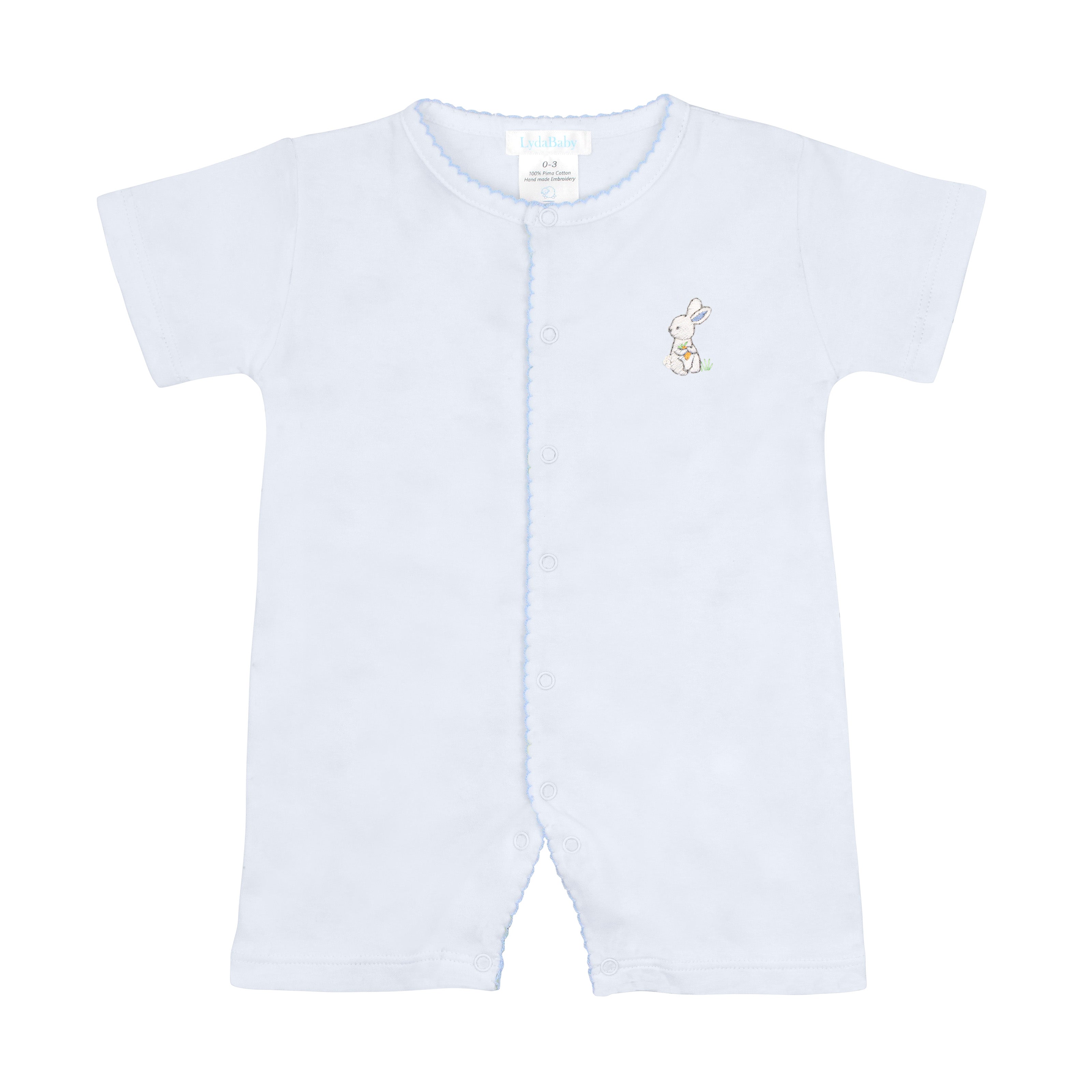 Bunnies in the Garden Embroidery Romper | Baby Boy