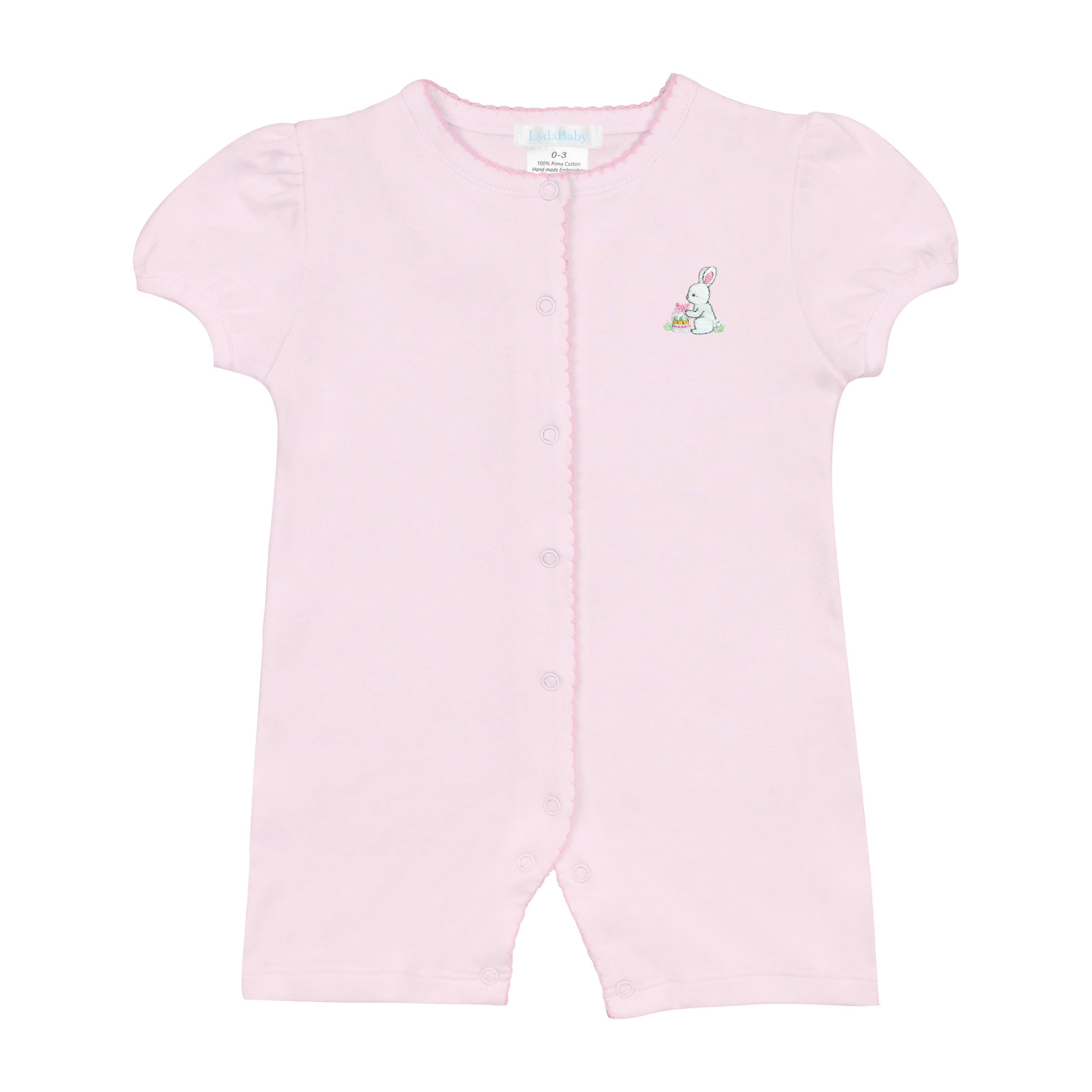 Bunnies in the Garden Embroidery Romper | Baby Girl
