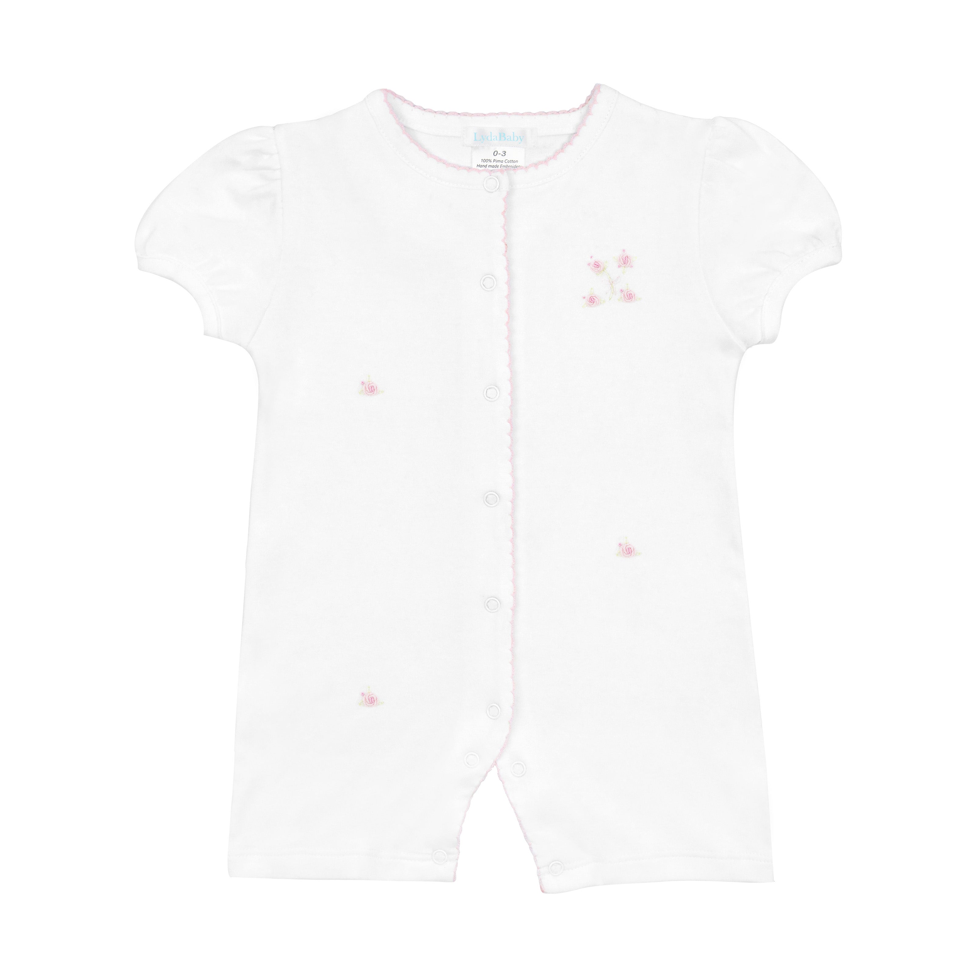 Romantic Roses Embroidery Romper | Baby Girl