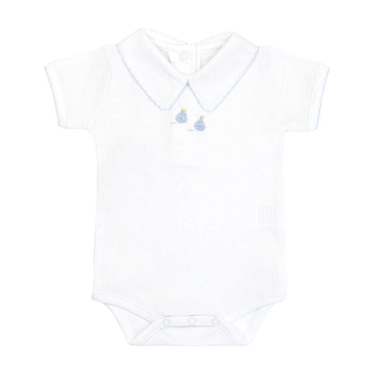 Graceful Sailboats Embroidery Body | Baby Boy