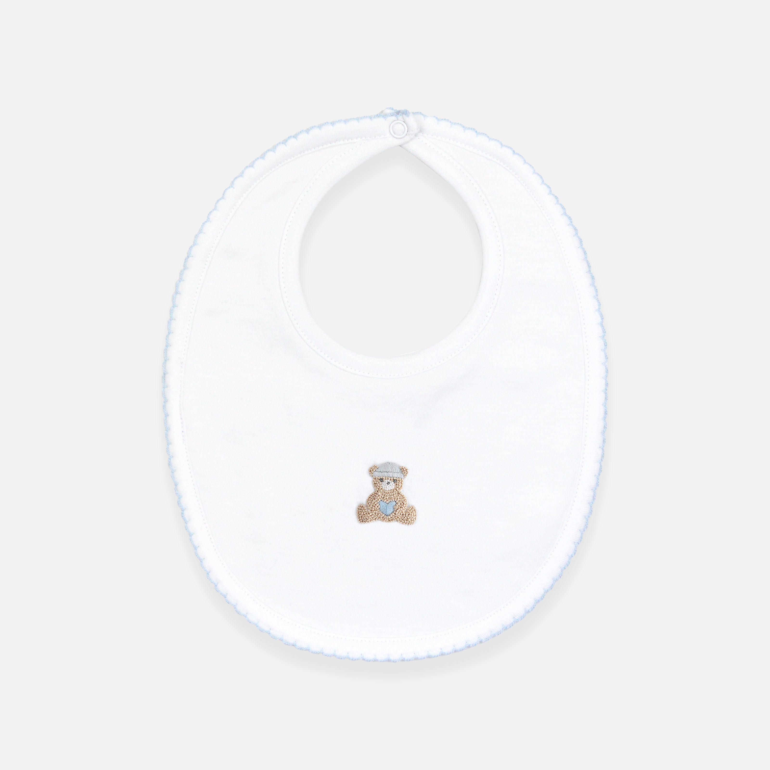 Love Teddy Embroidery Bib | Baby Boy