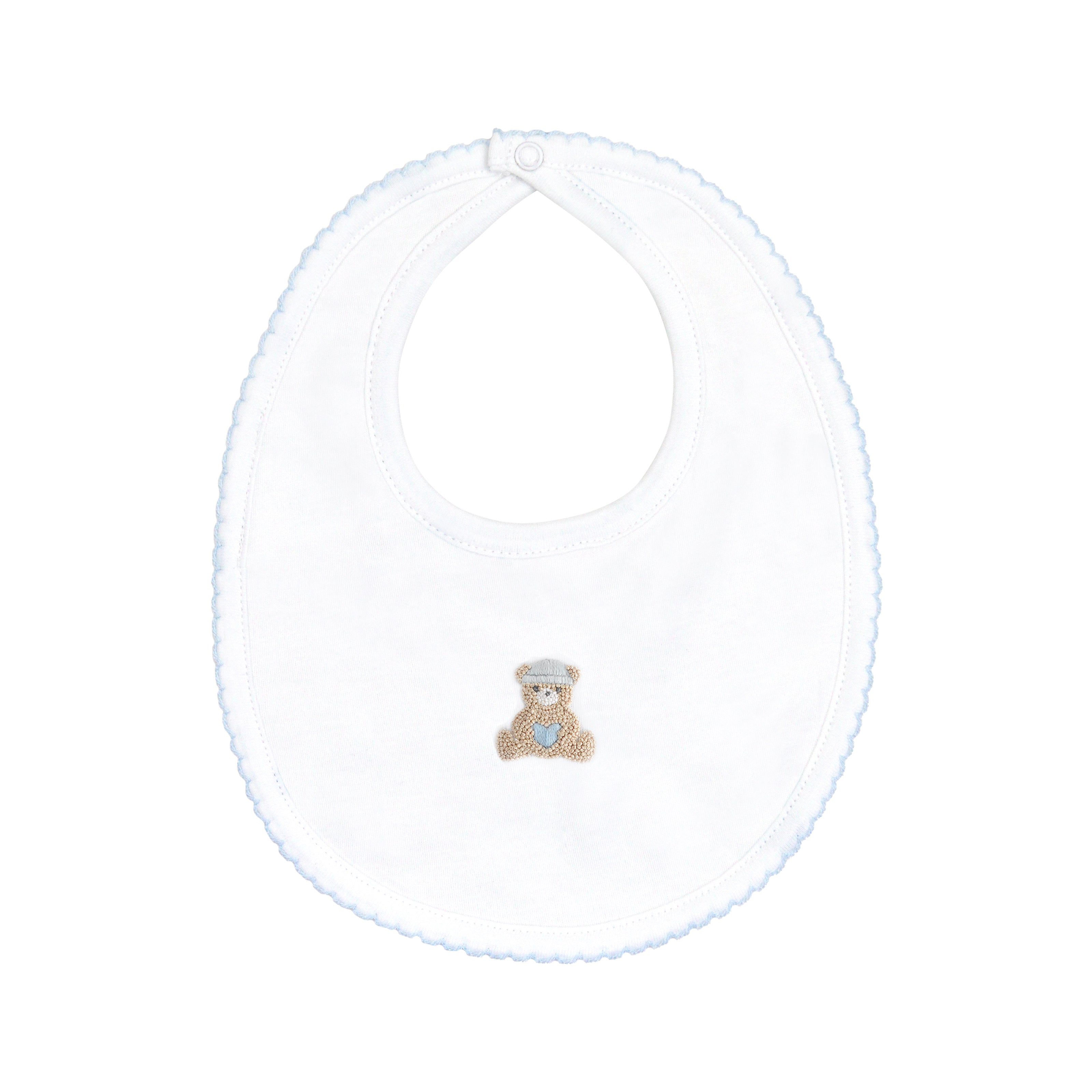 Love Teddy Embroidery Bib | Baby Boy