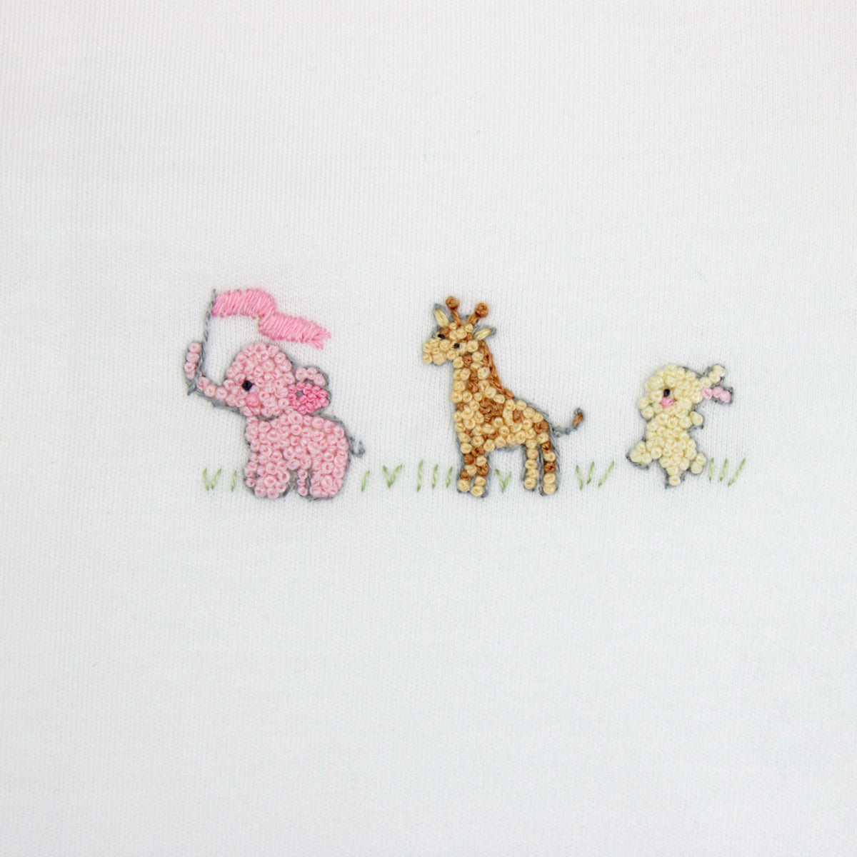 Baby Animals Embroidery Footie | Baby Girl