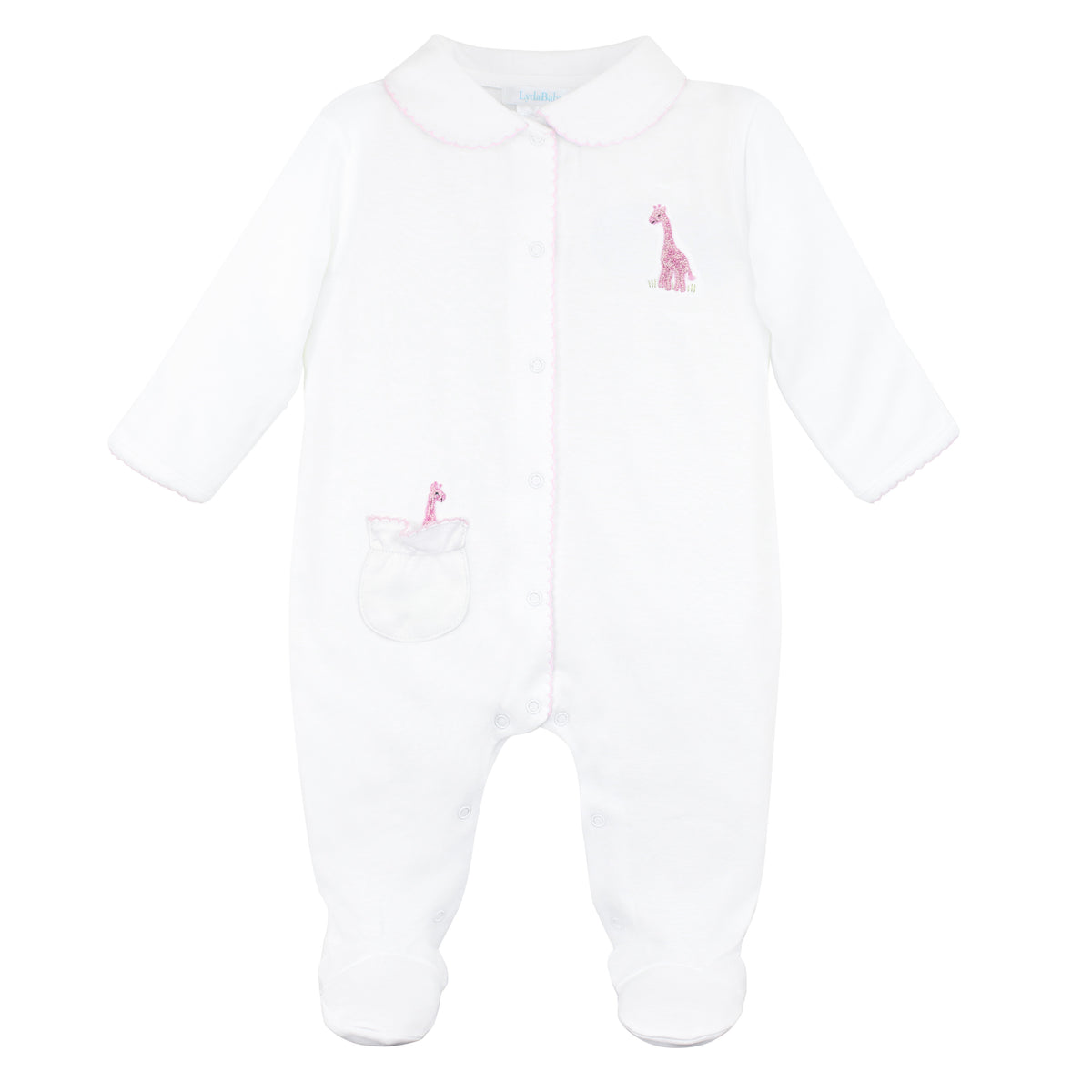 Safari Animals Embroidery Footie | Baby Girl
