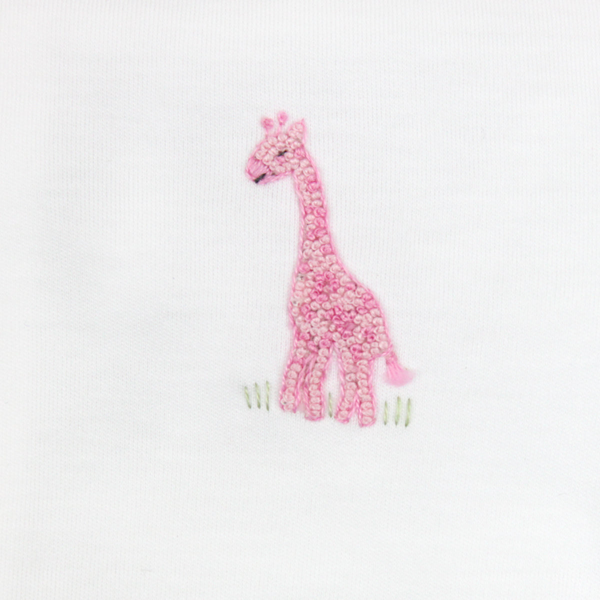 Safari Pink Animals Embroidery Footie | Baby Girl