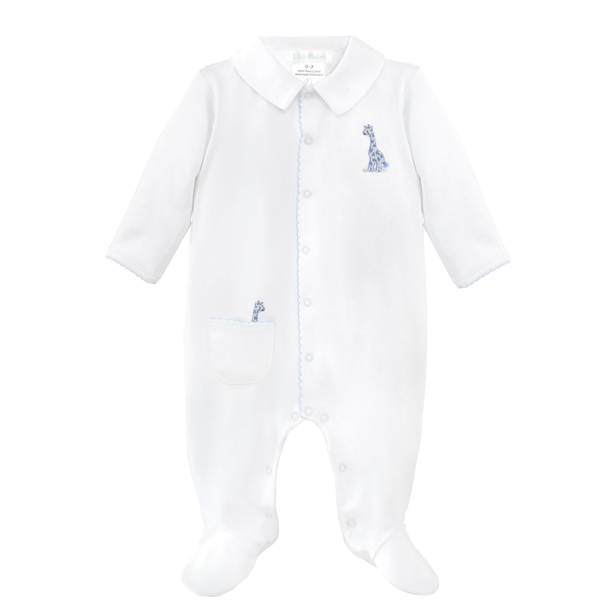 Safari Animals Embroidery Footie | Baby Boy