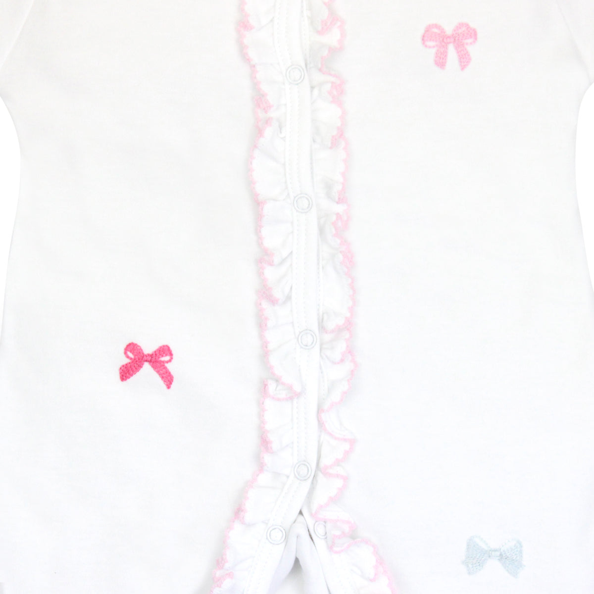 All Bows Embroidery Footie | Baby Girl